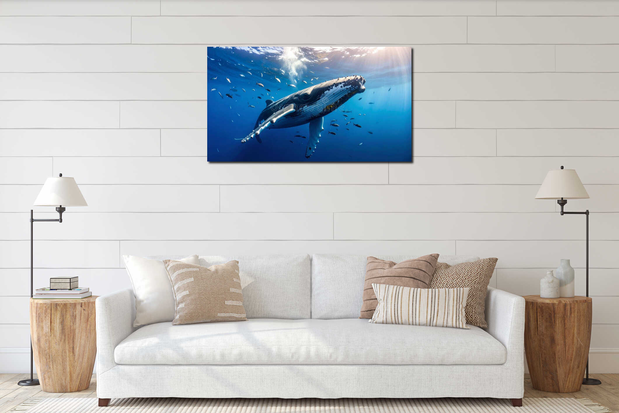 Canvas hanging interior mockup