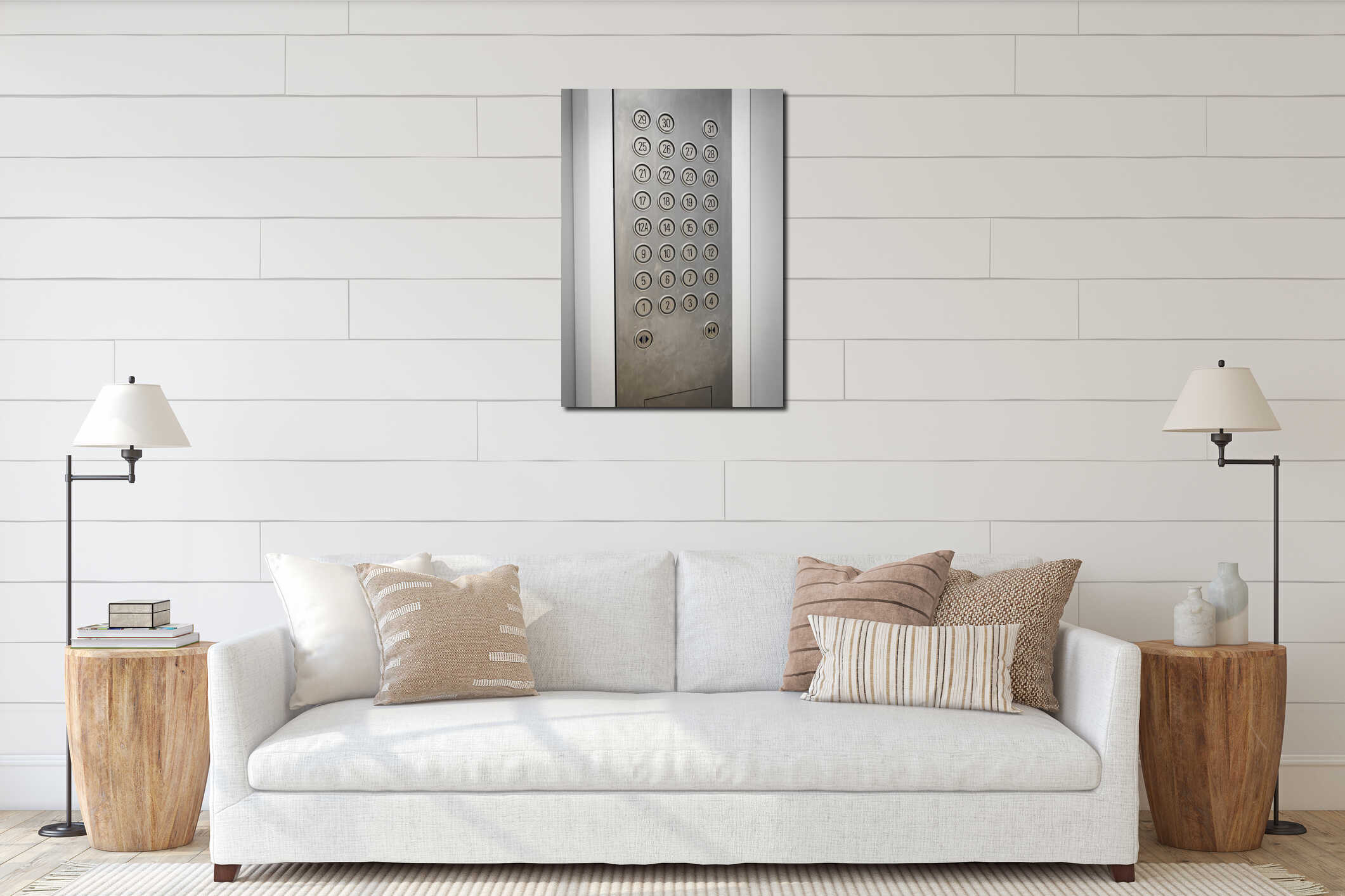 Canvas hanging interior mockup