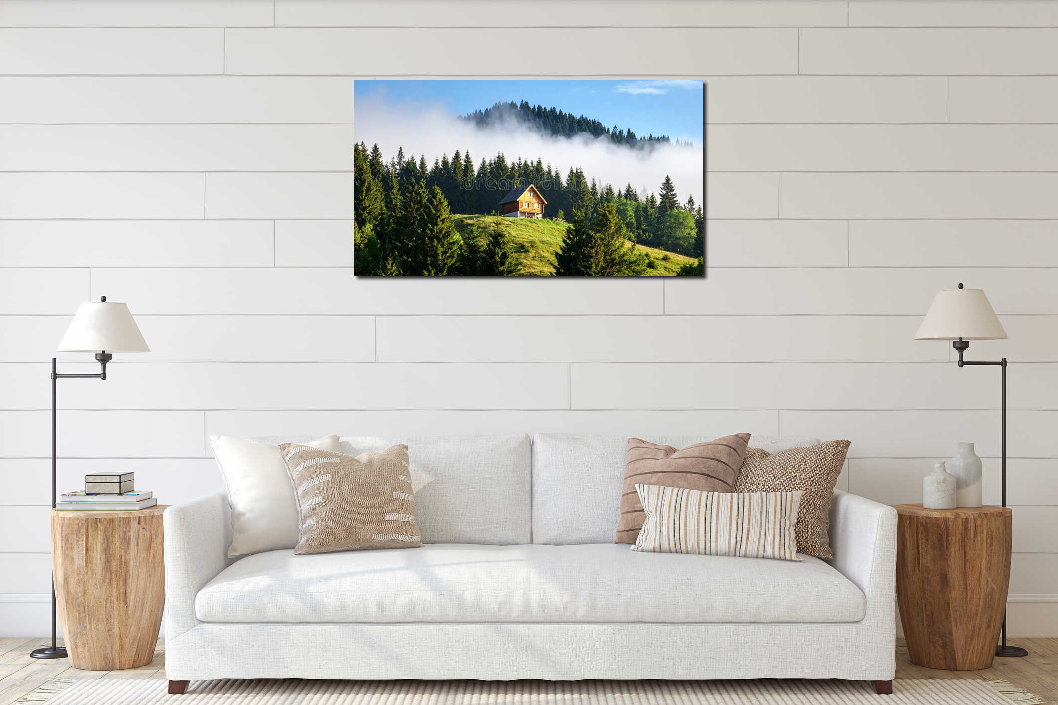 Canvas hanging interior mockup