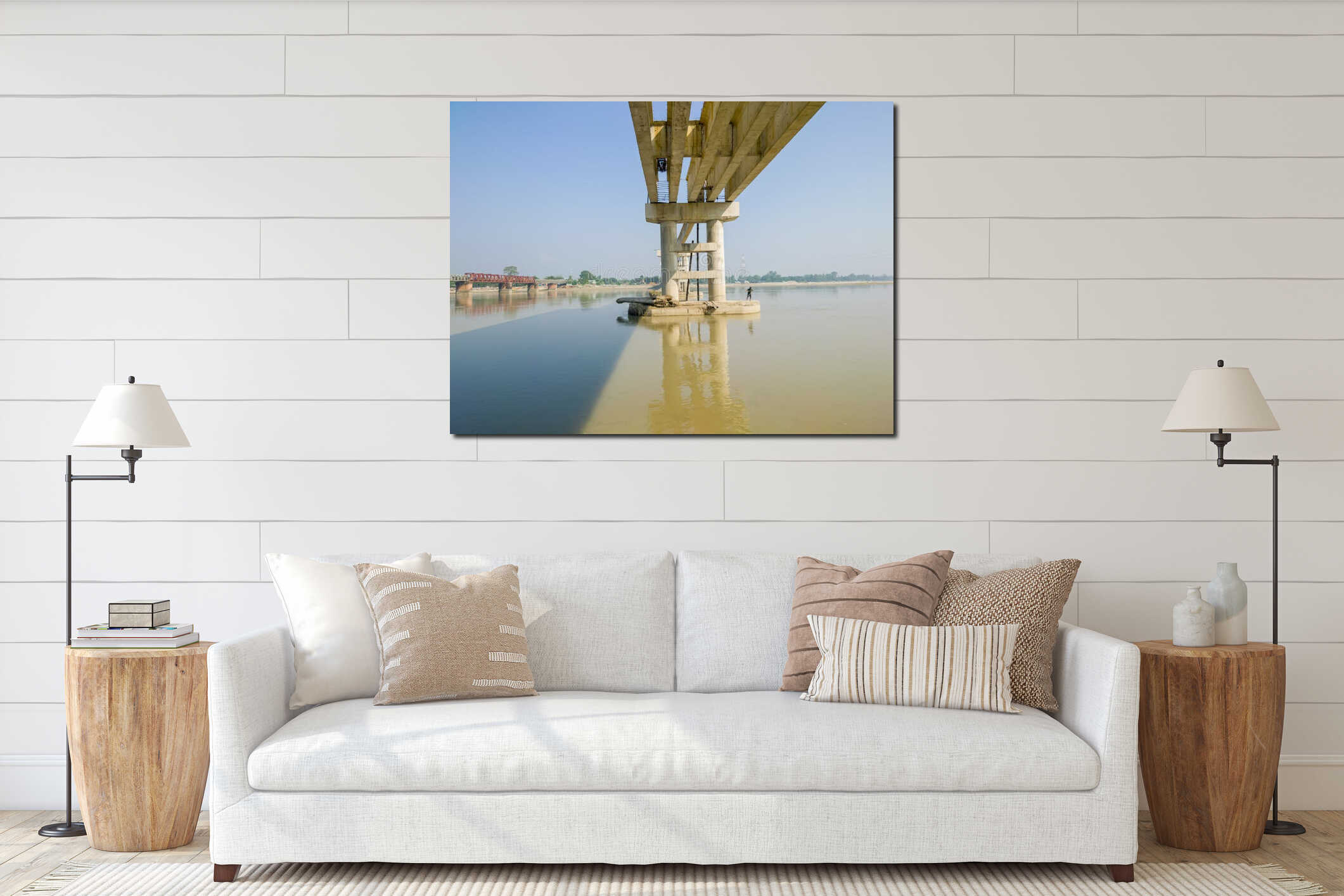 Canvas hanging interior mockup