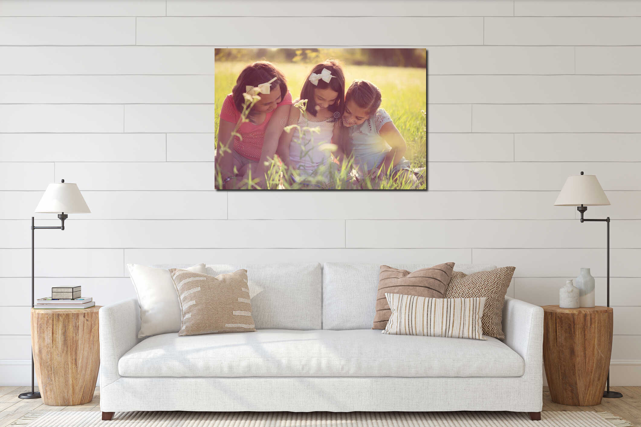 Canvas hanging interior mockup