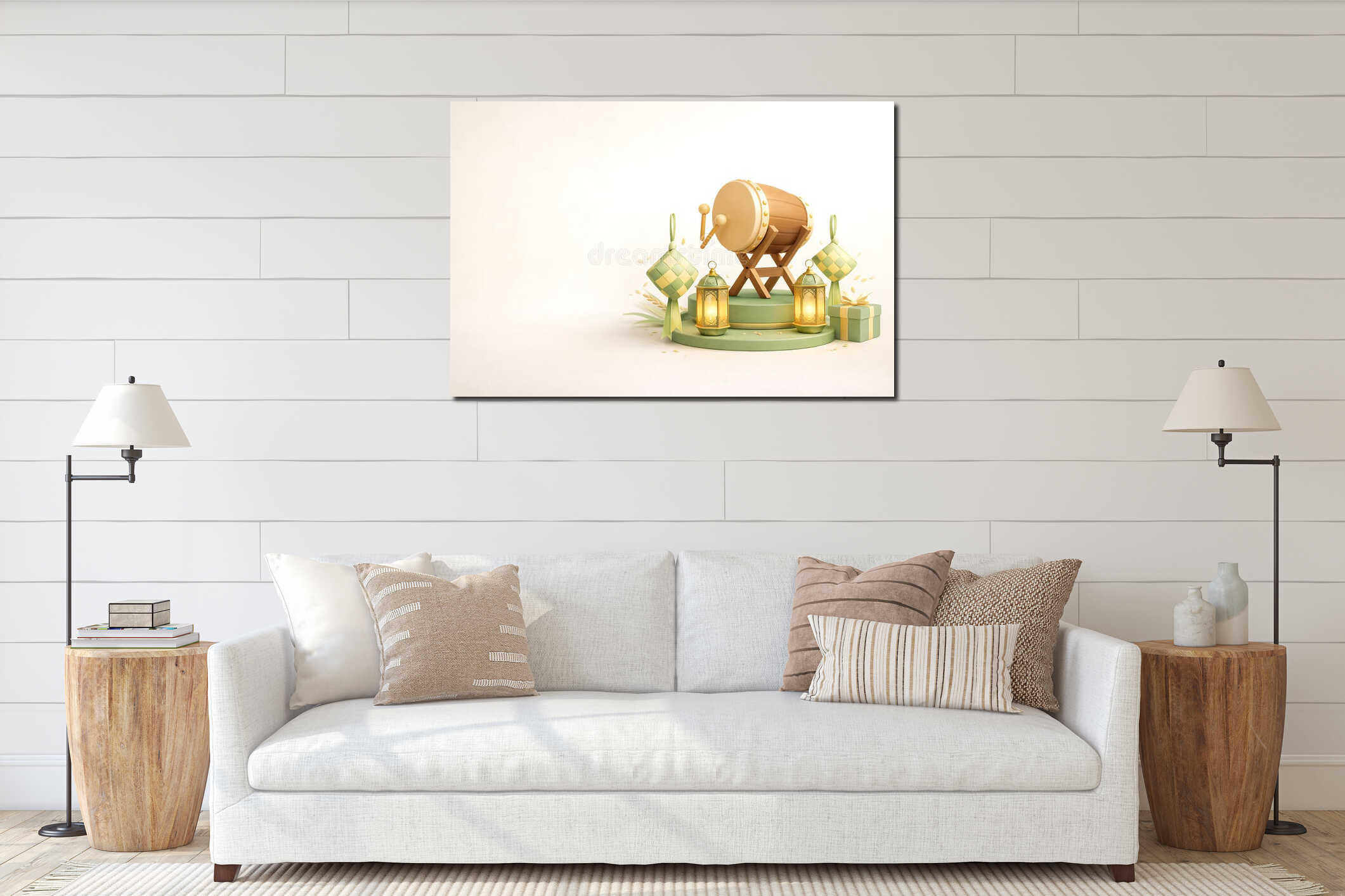 Canvas hanging interior mockup
