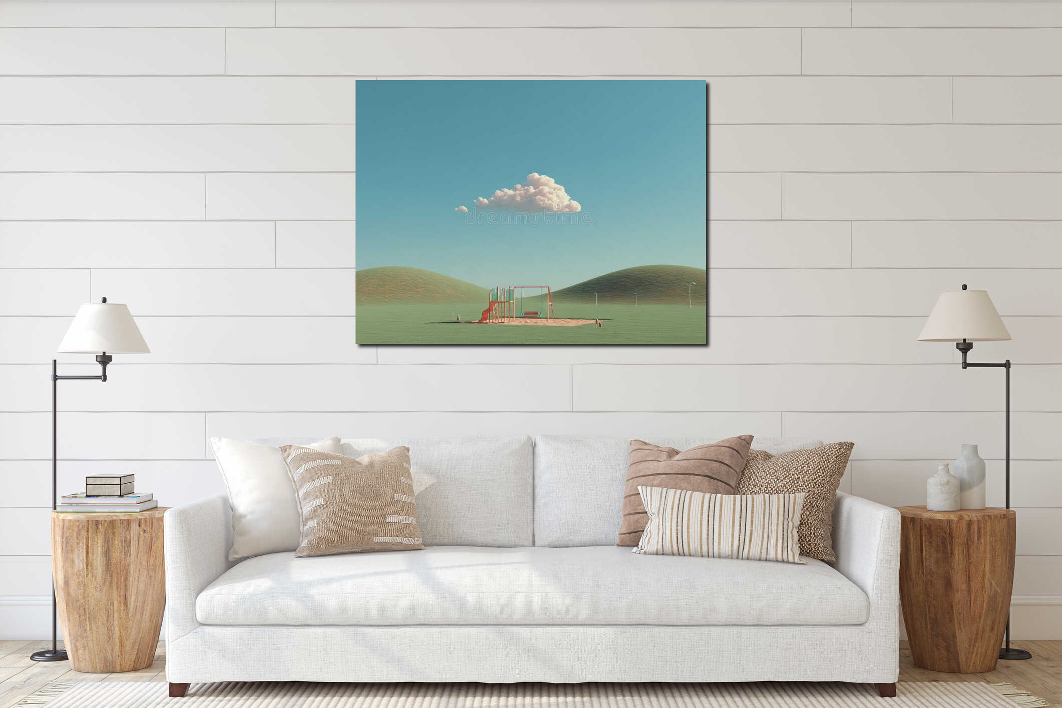 Canvas hanging interior mockup