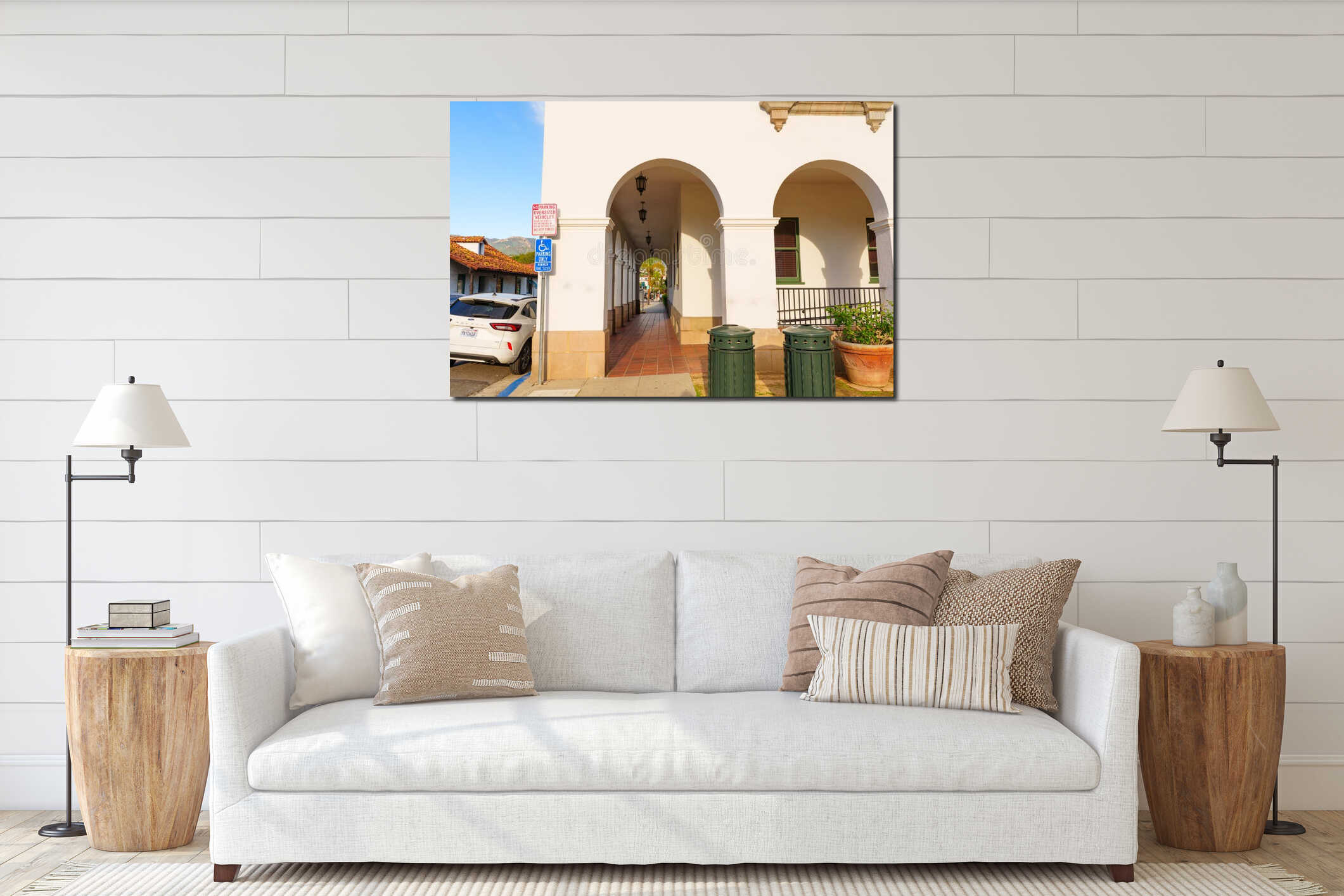 Canvas hanging interior mockup