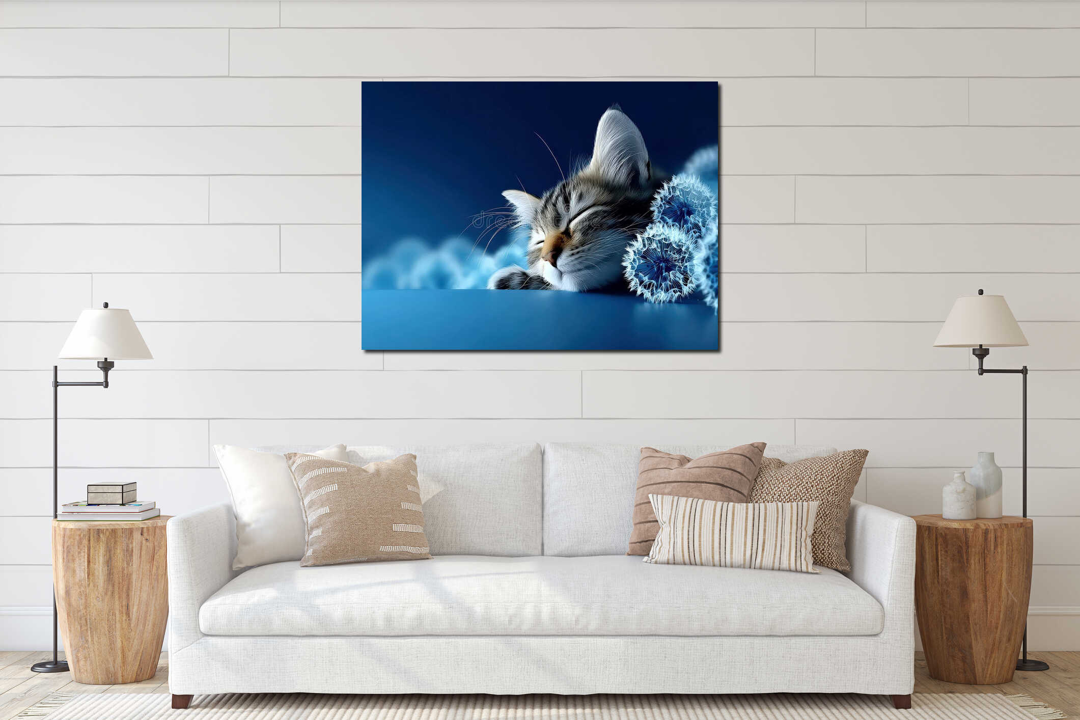 Canvas hanging interior mockup