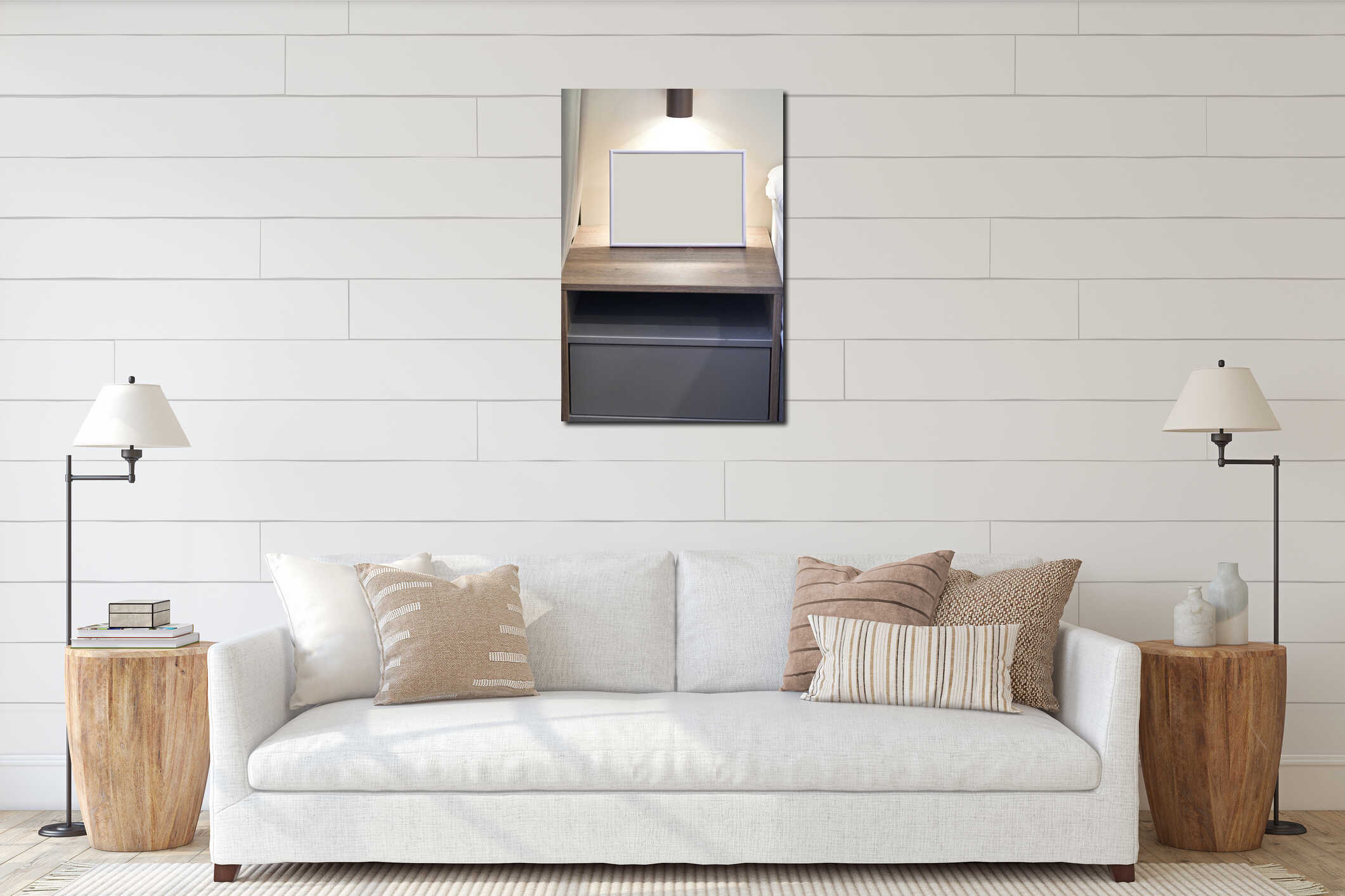 Canvas hanging interior mockup