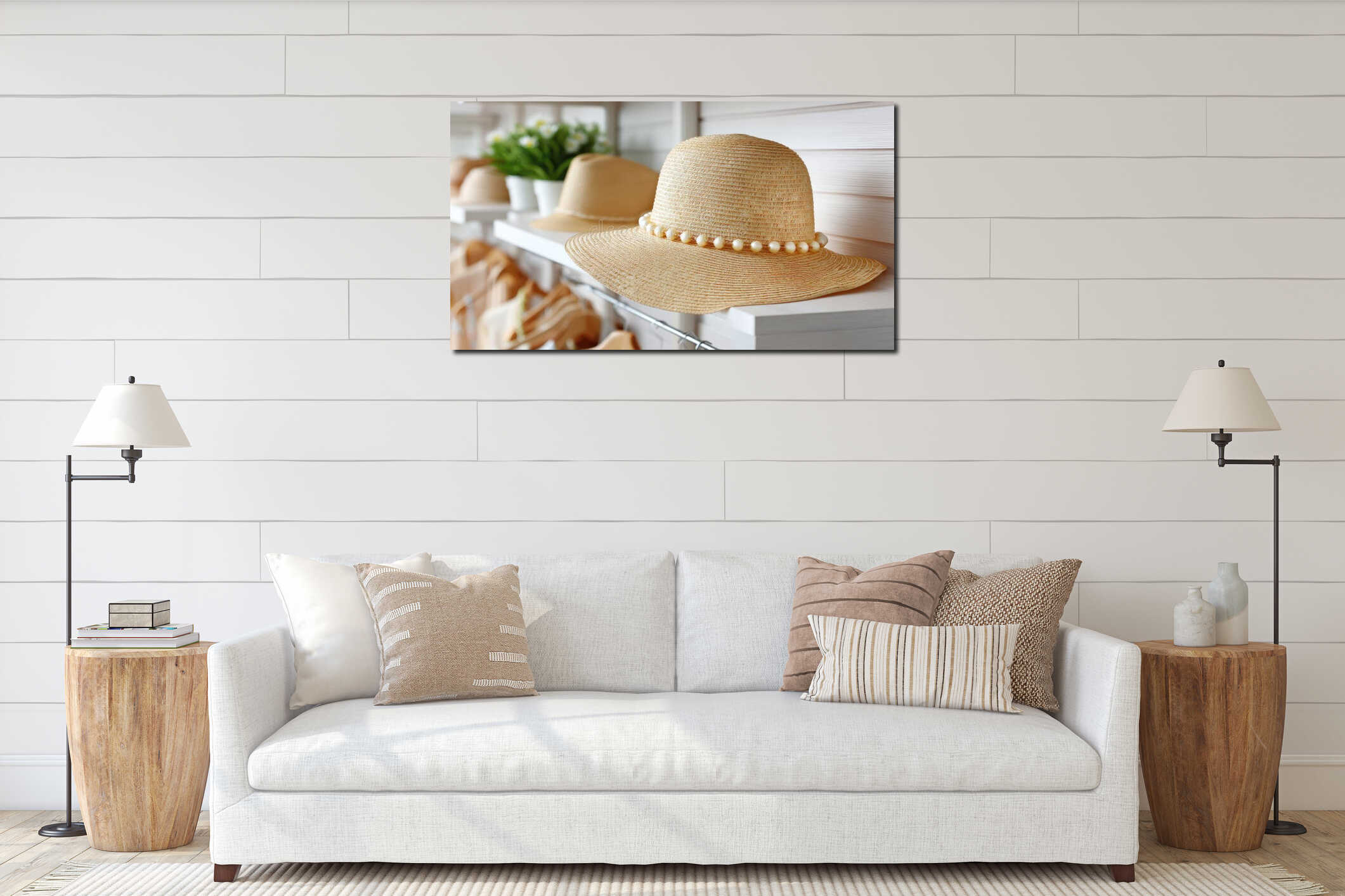 Canvas hanging interior mockup