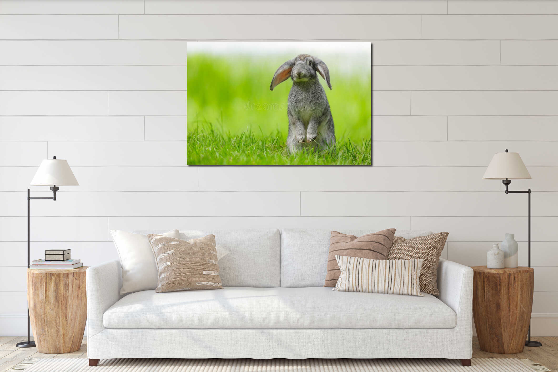 Canvas hanging interior mockup