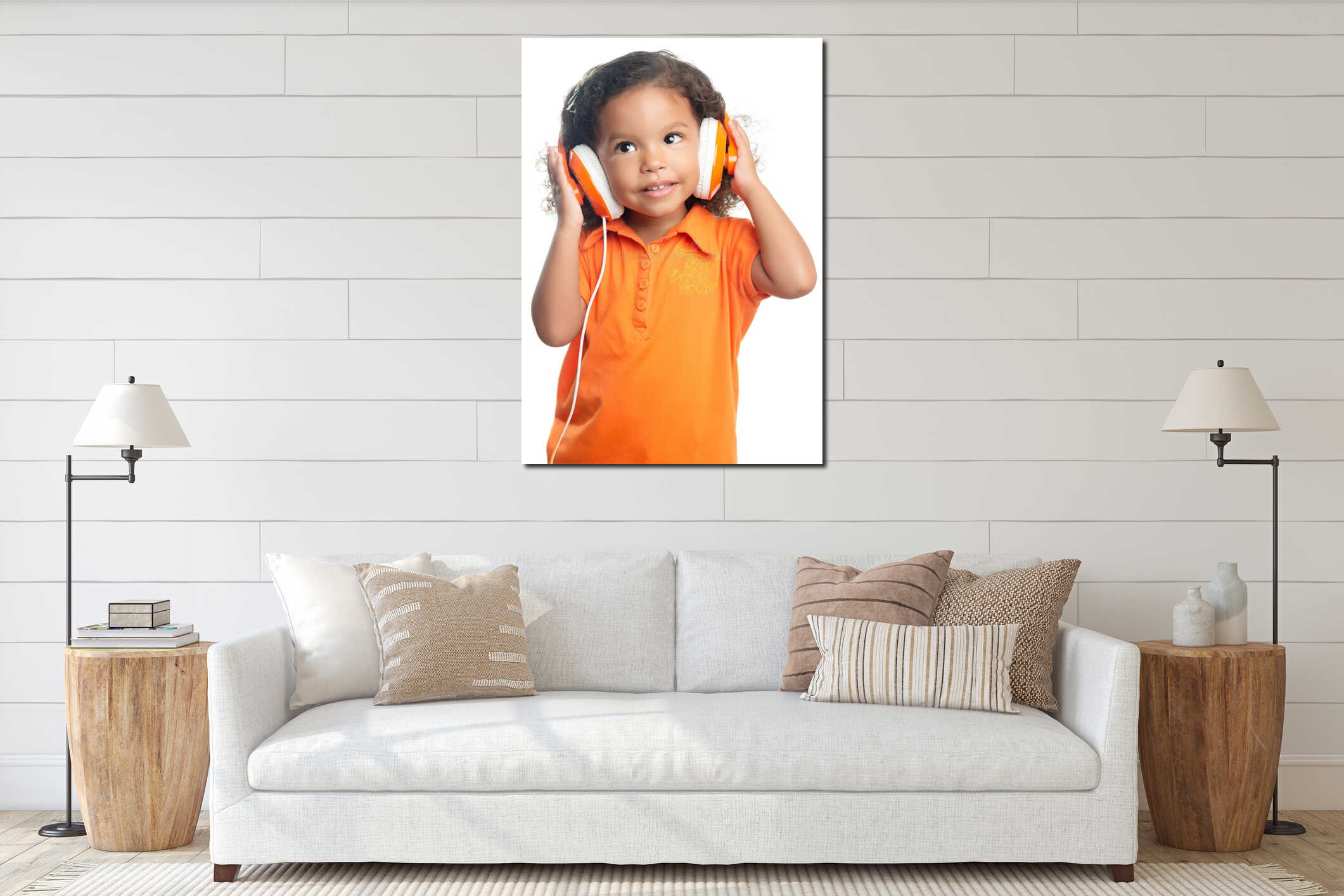 Canvas hanging interior mockup