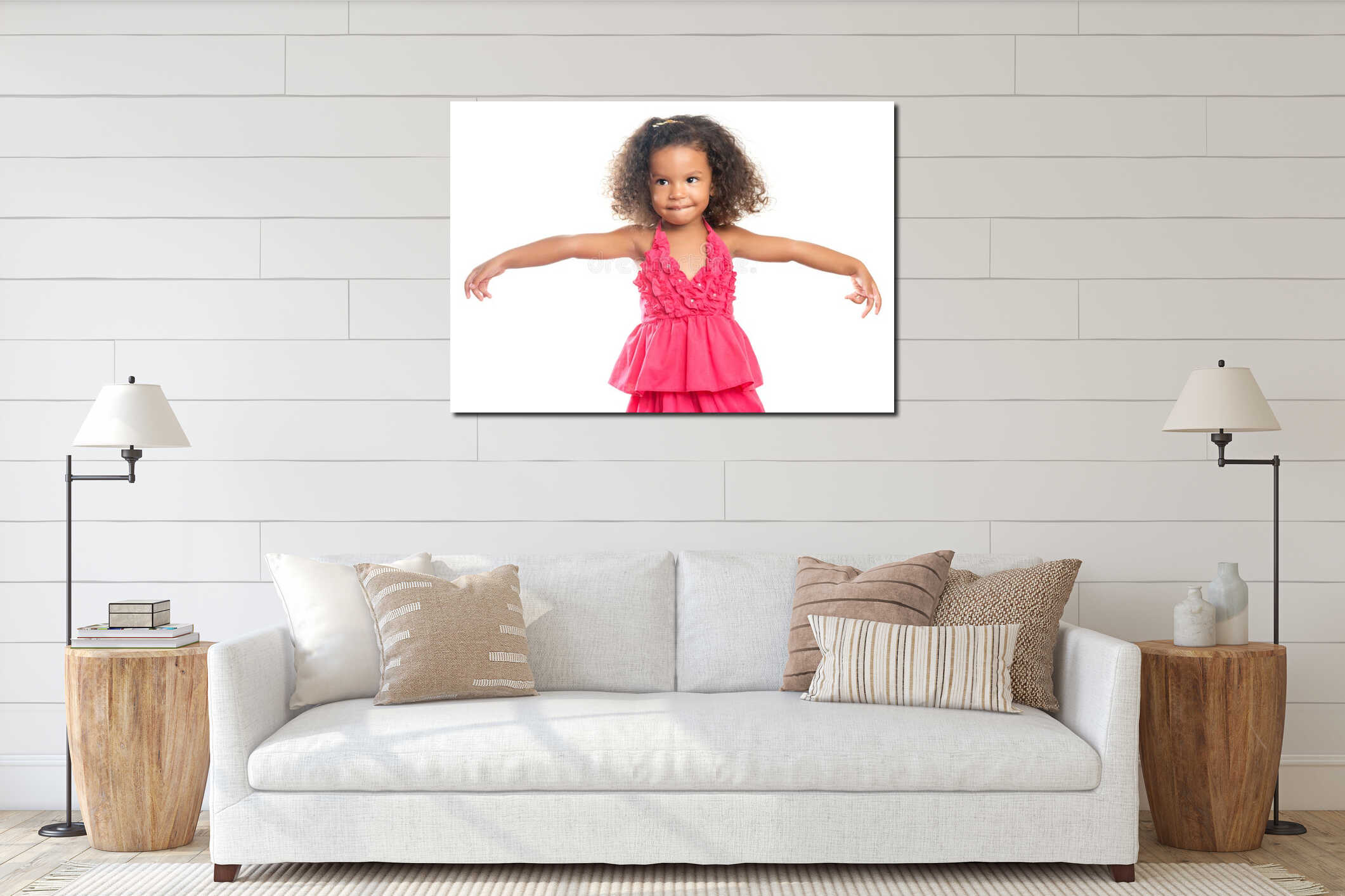 Canvas hanging interior mockup