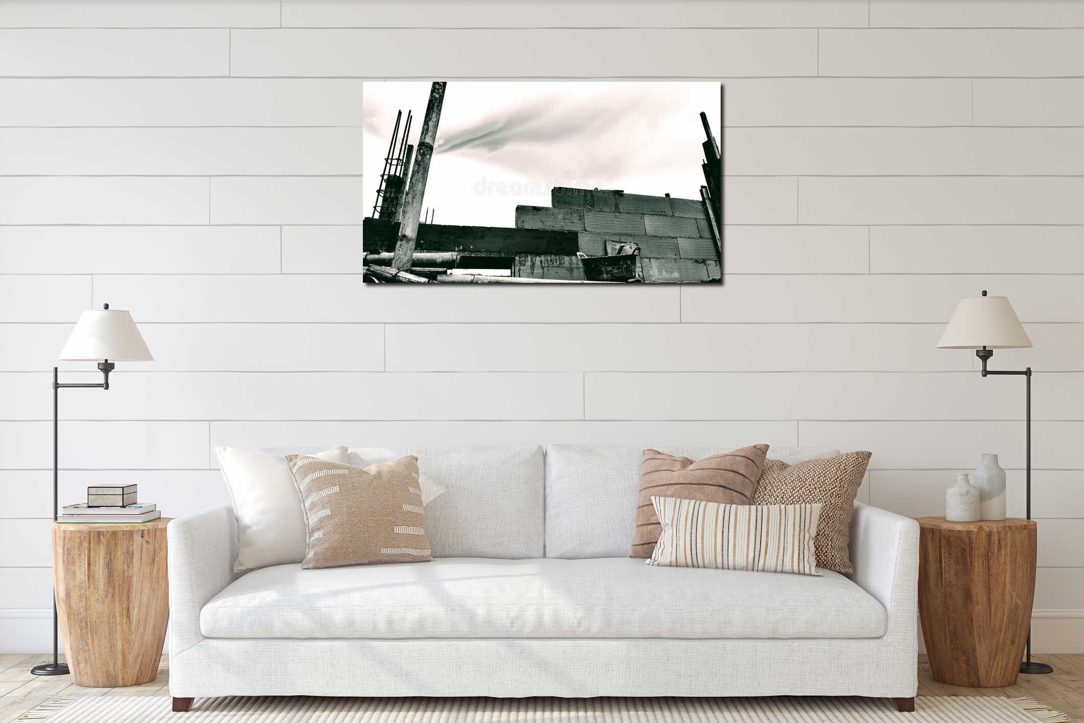 Canvas hanging interior mockup
