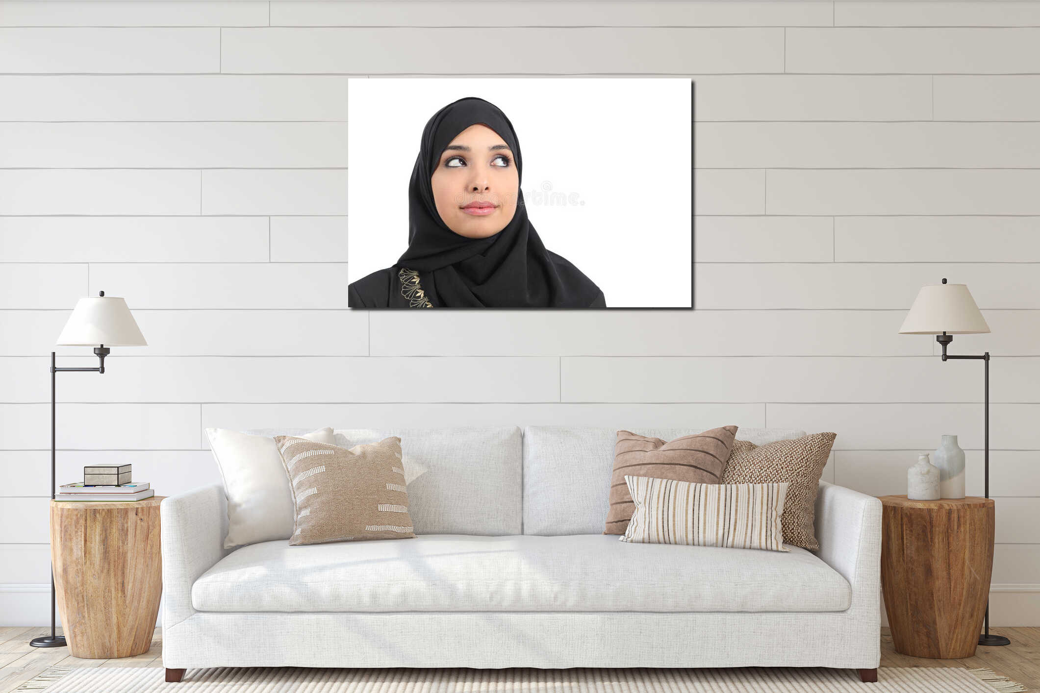 Canvas hanging interior mockup