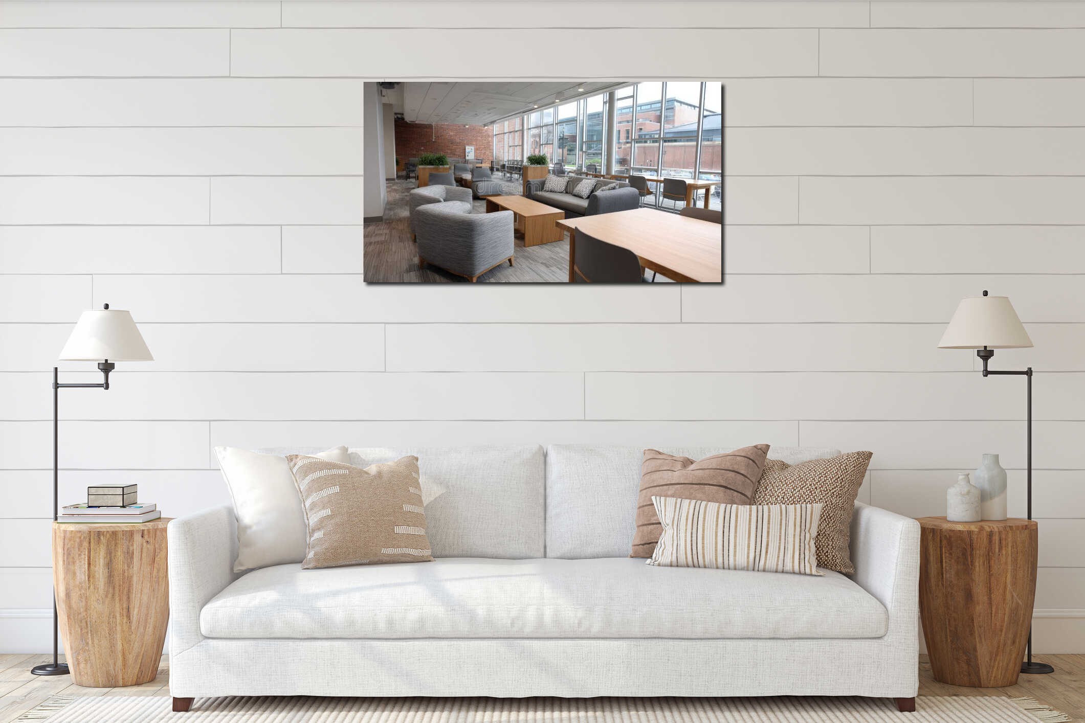 Canvas hanging interior mockup