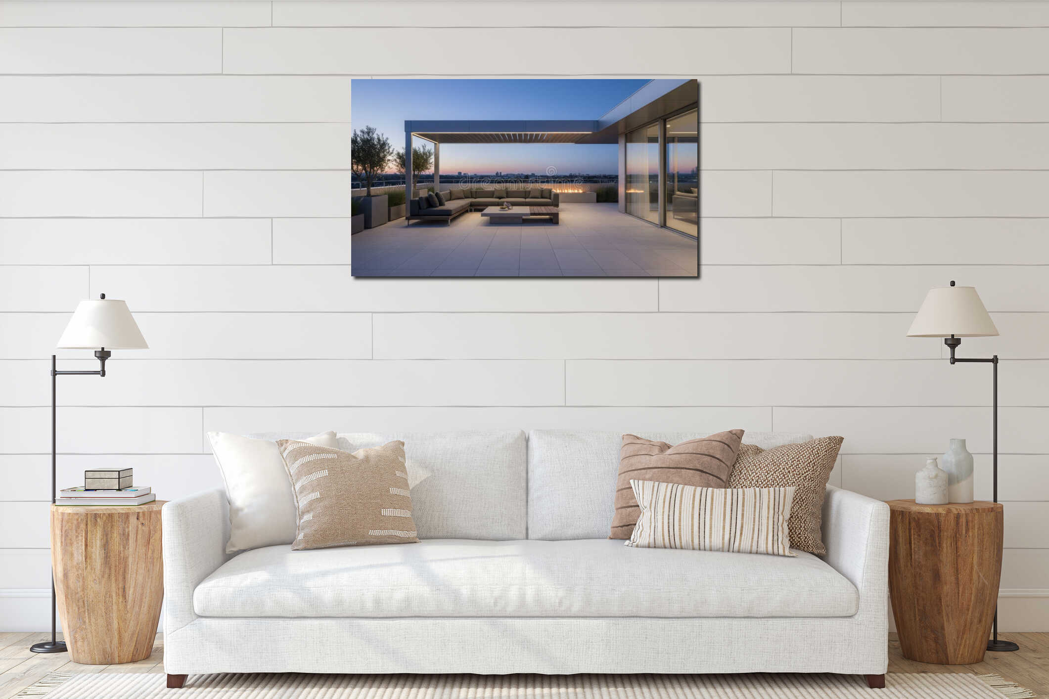 Canvas hanging interior mockup