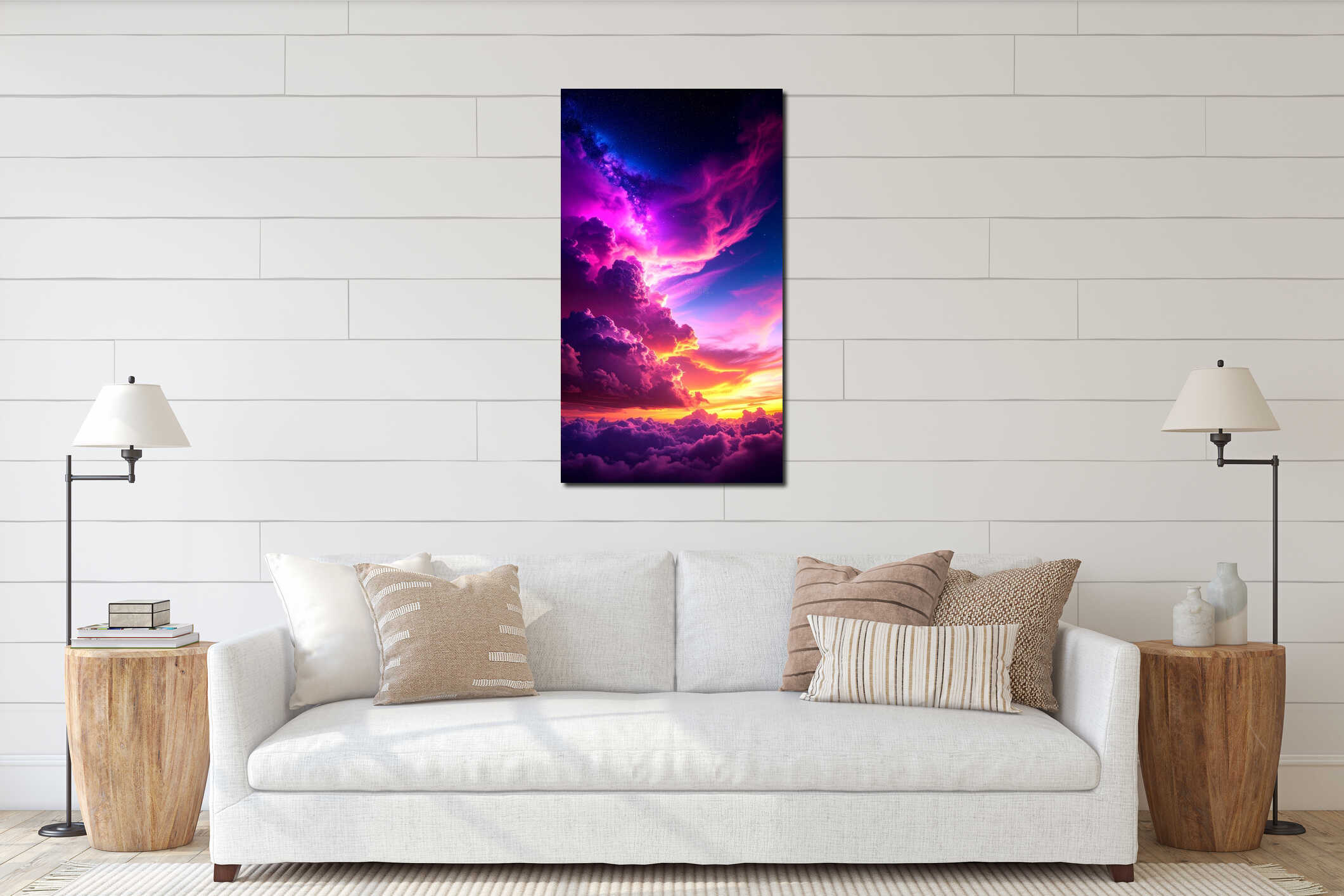 Canvas hanging interior mockup