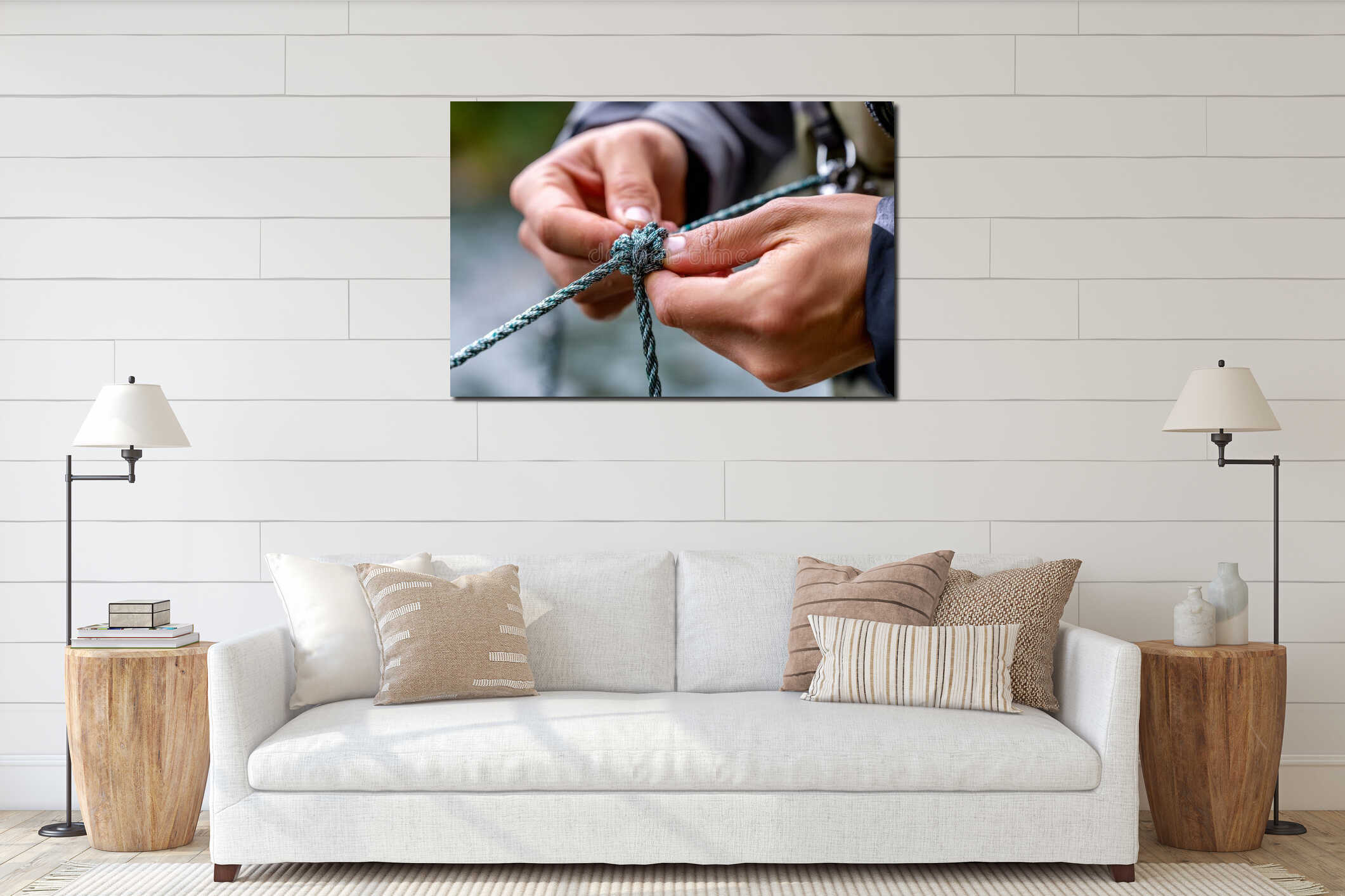 Canvas hanging interior mockup