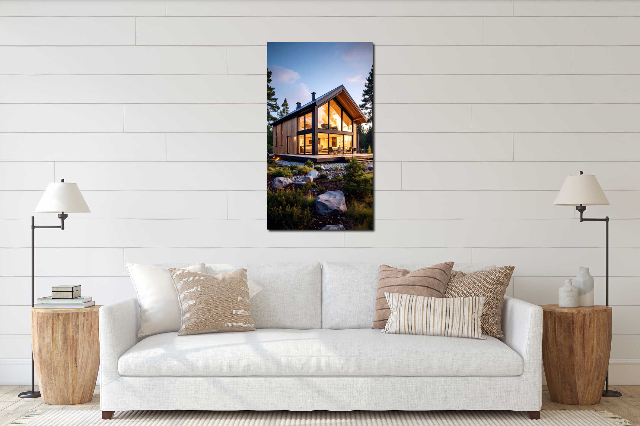 Canvas hanging interior mockup