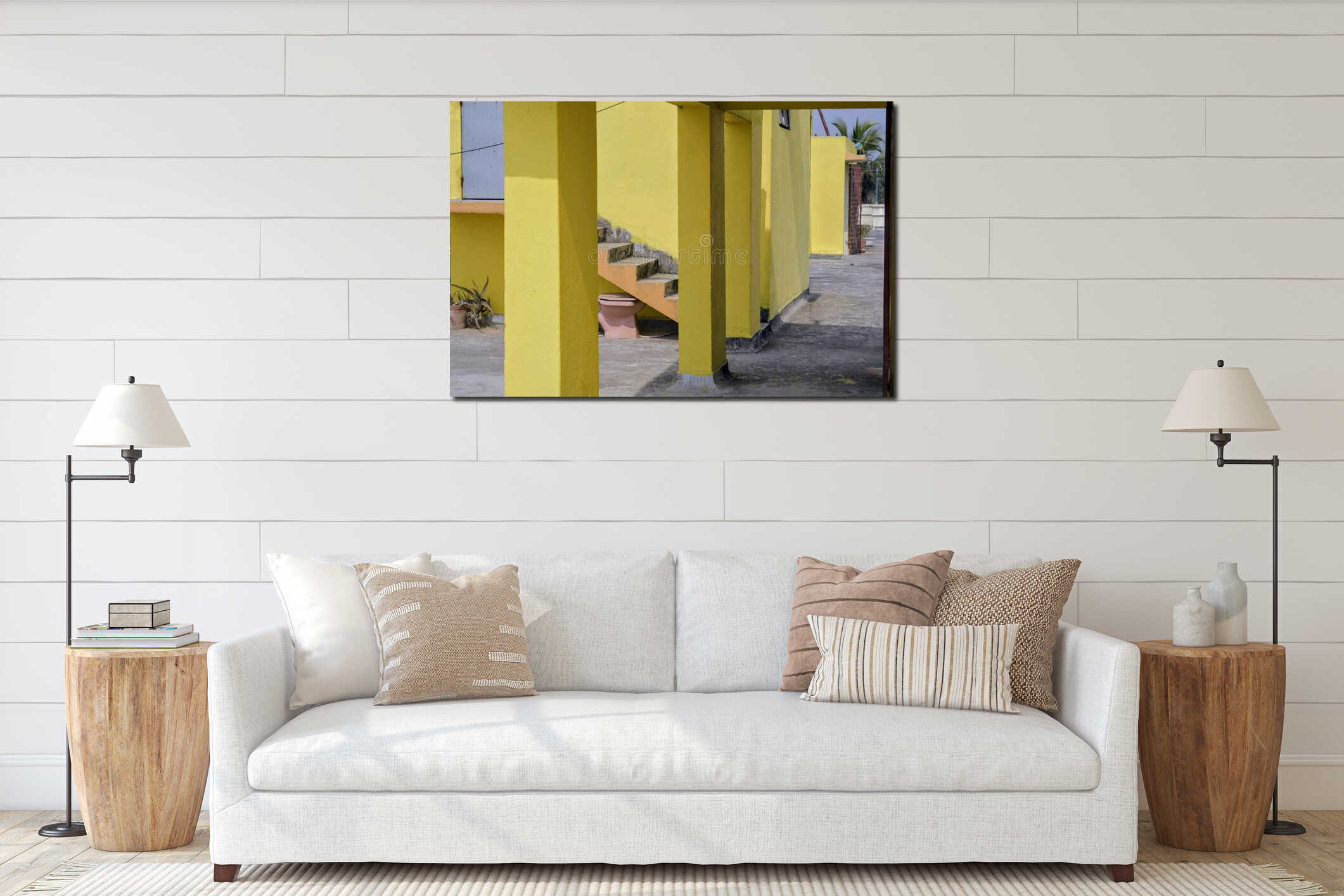 Canvas hanging interior mockup