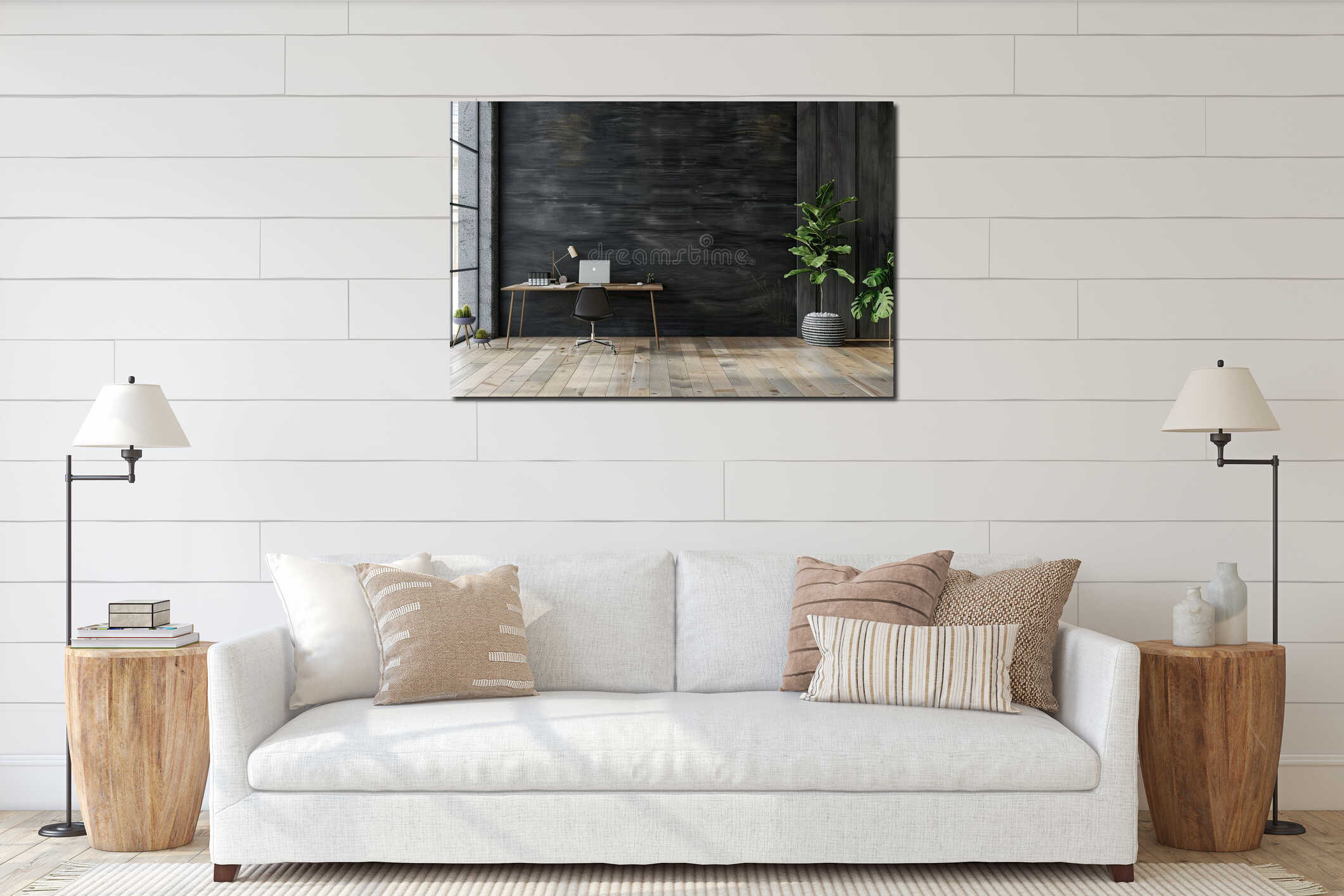 Canvas hanging interior mockup