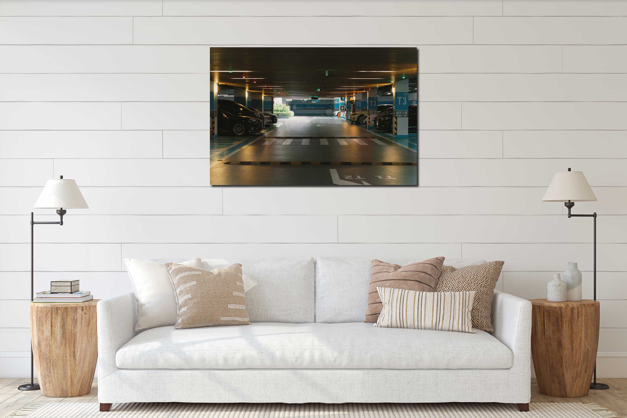 Canvas hanging interior mockup