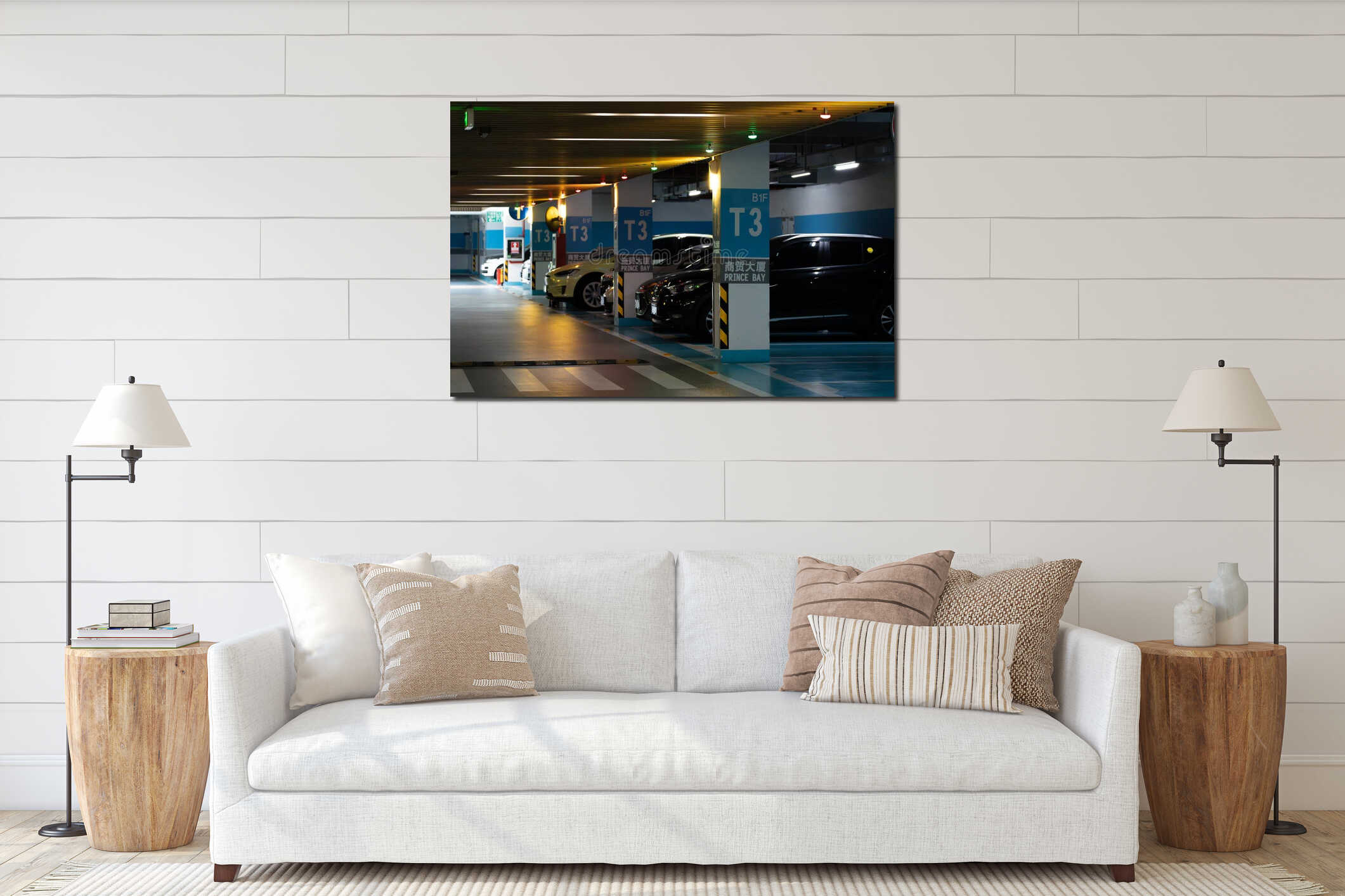 Canvas hanging interior mockup