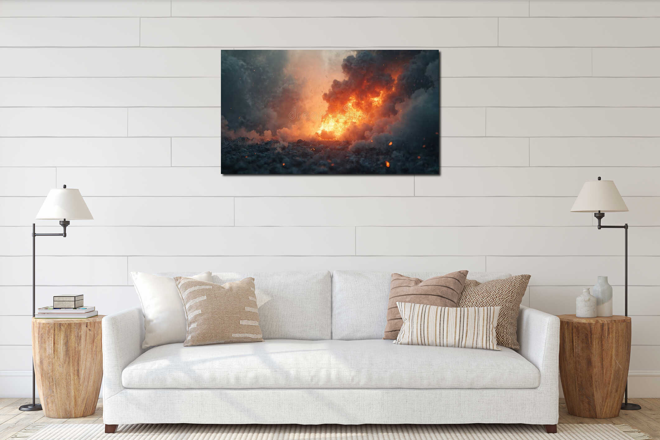 Canvas hanging interior mockup