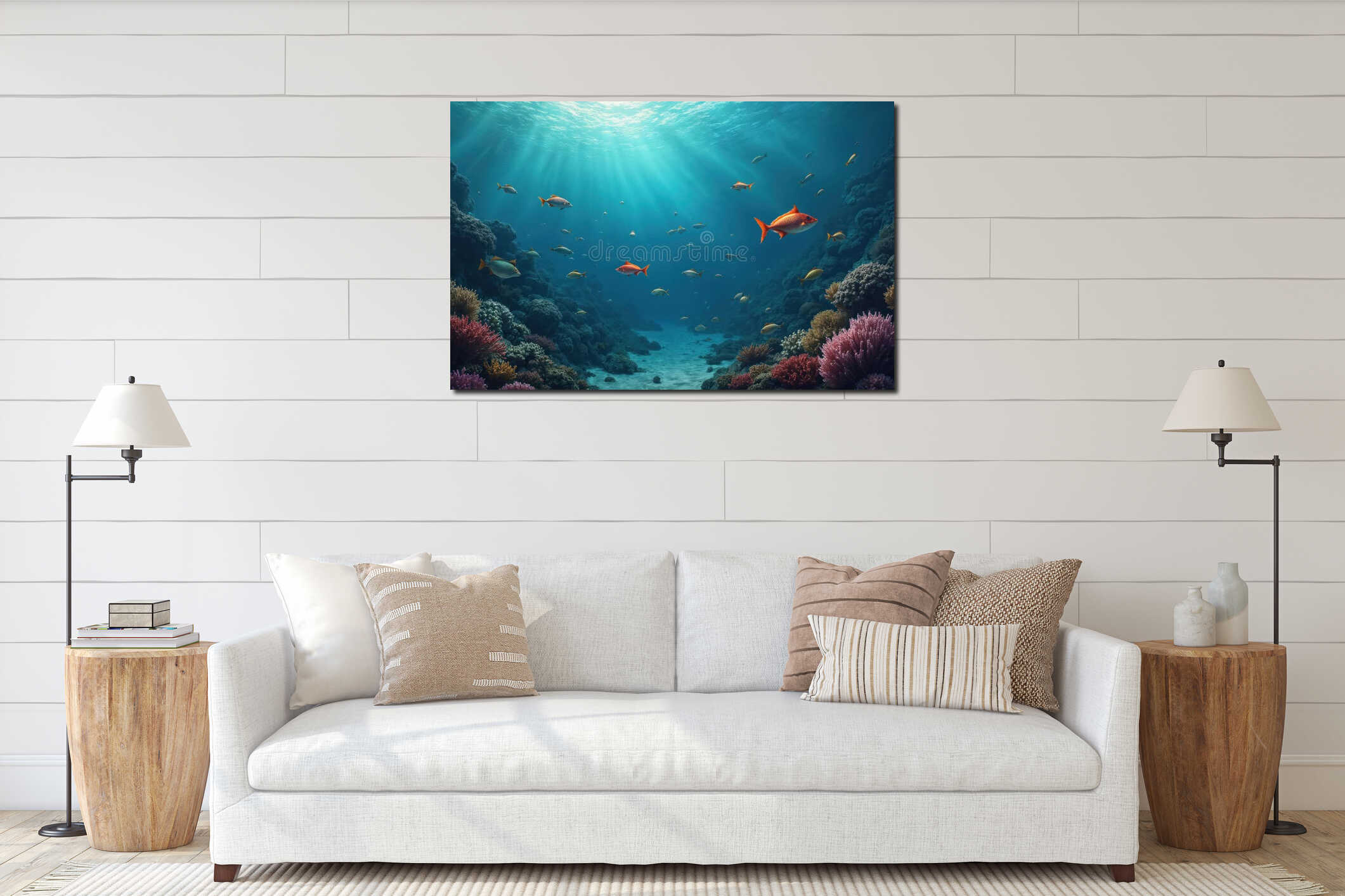Canvas hanging interior mockup