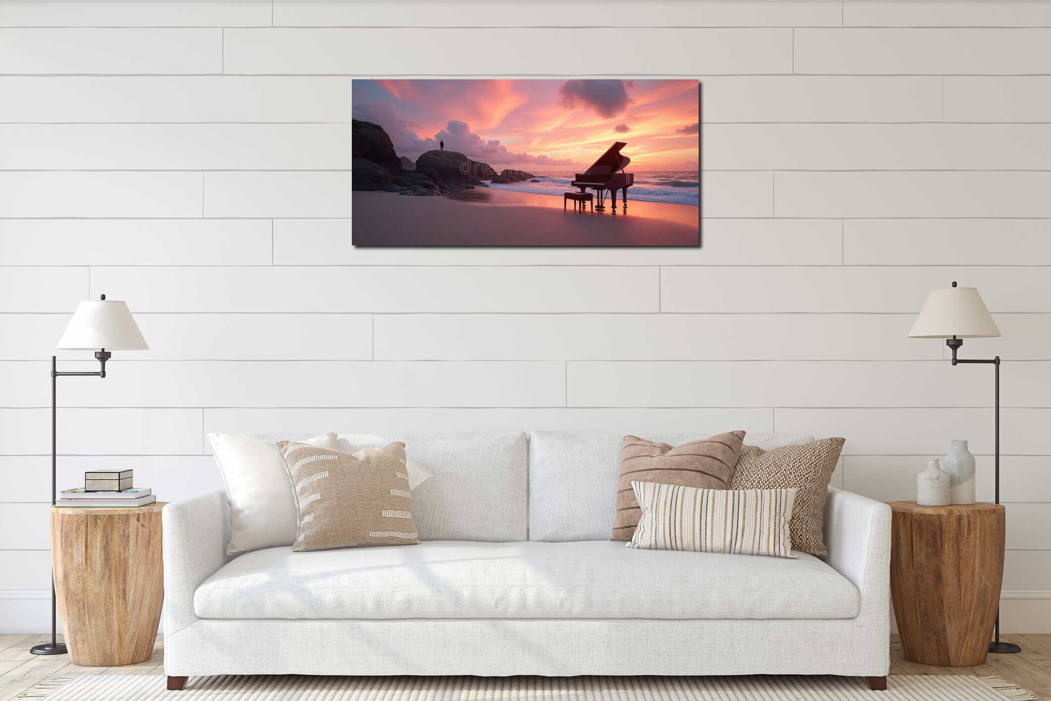 Canvas hanging interior mockup