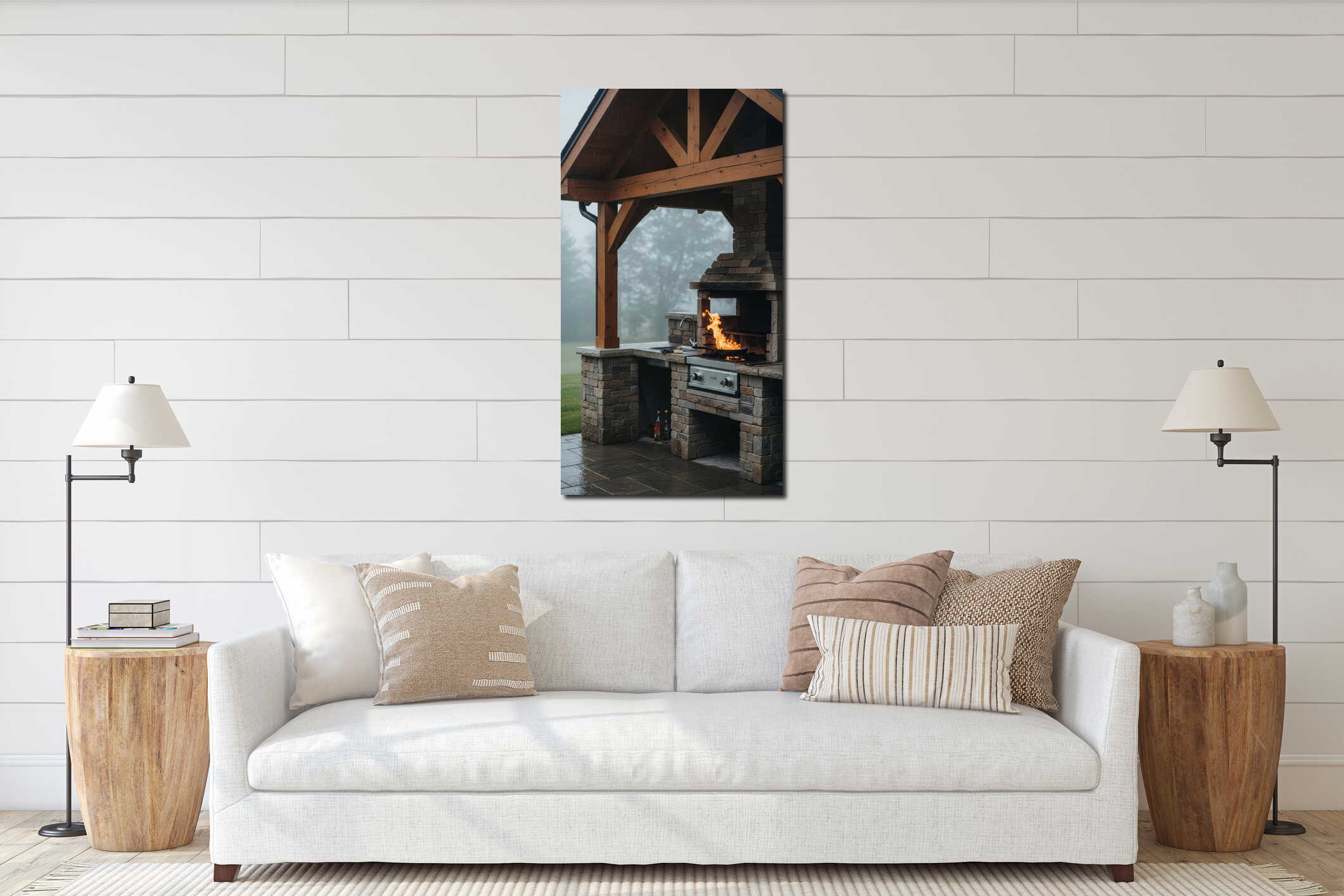 Canvas hanging interior mockup