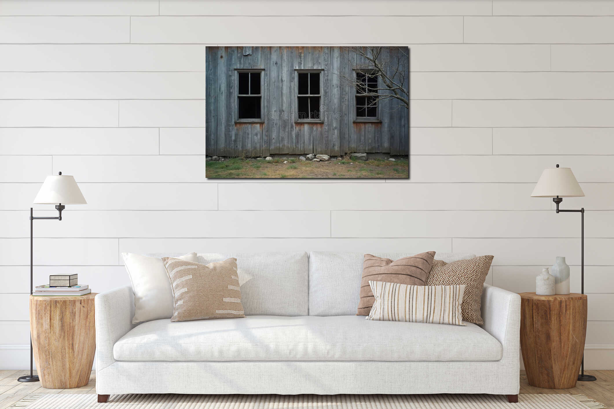 Canvas hanging interior mockup