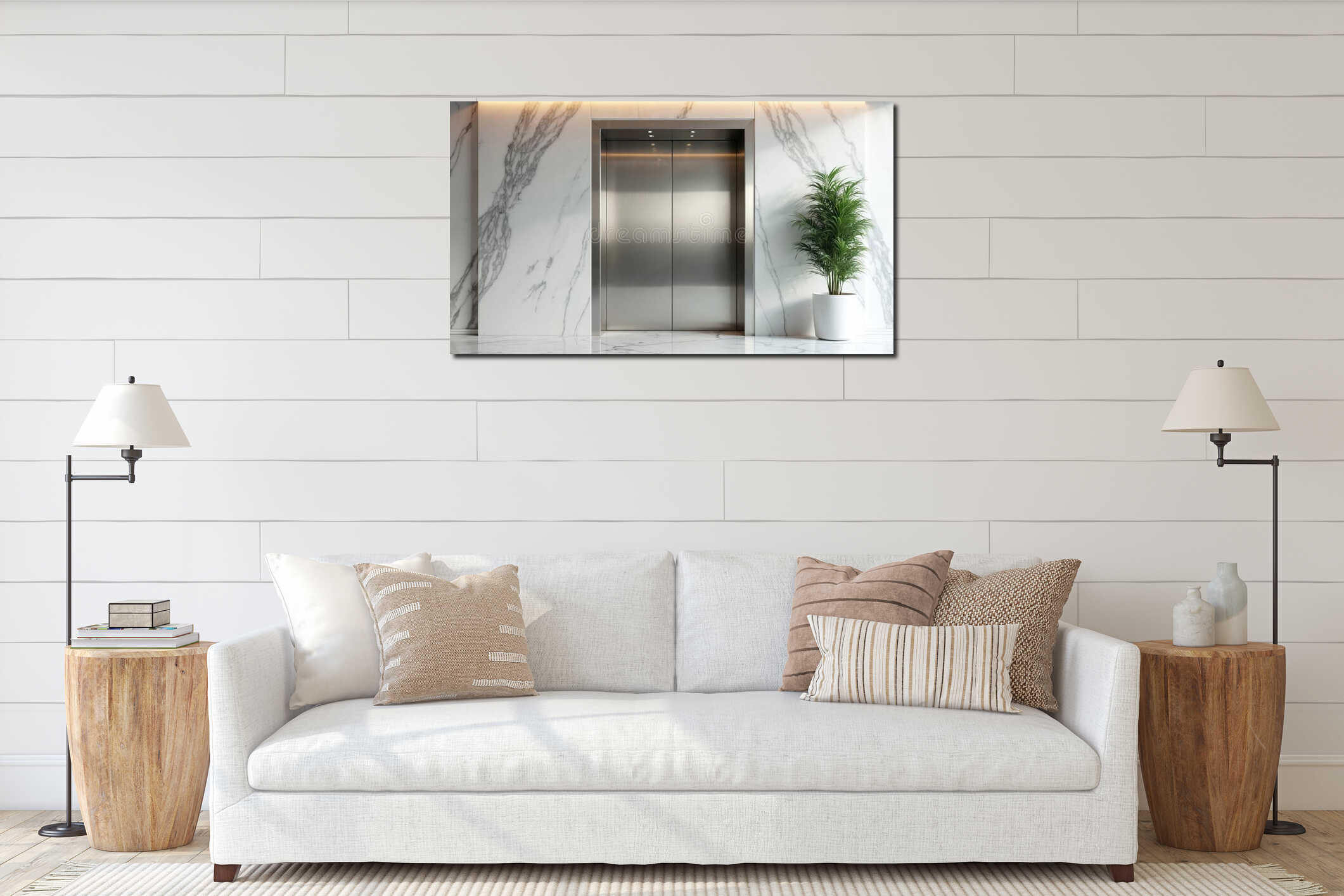 Canvas hanging interior mockup