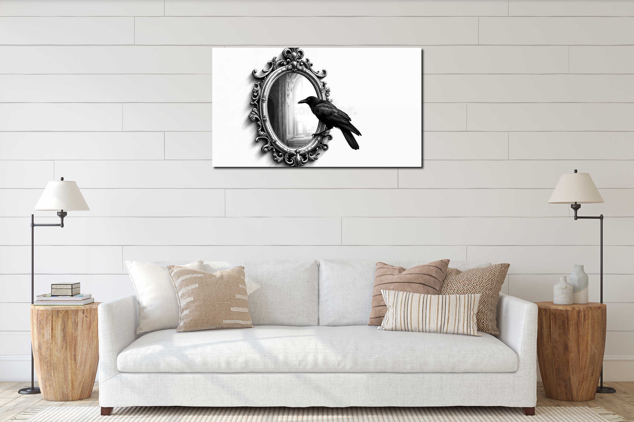 Canvas hanging interior mockup