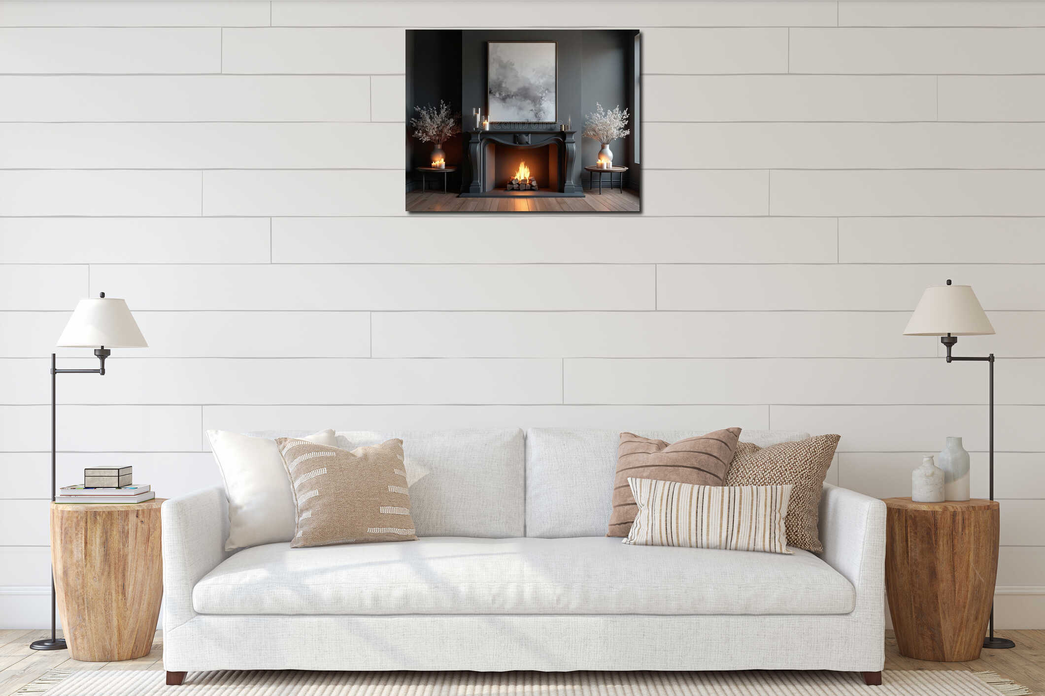 Canvas hanging interior mockup