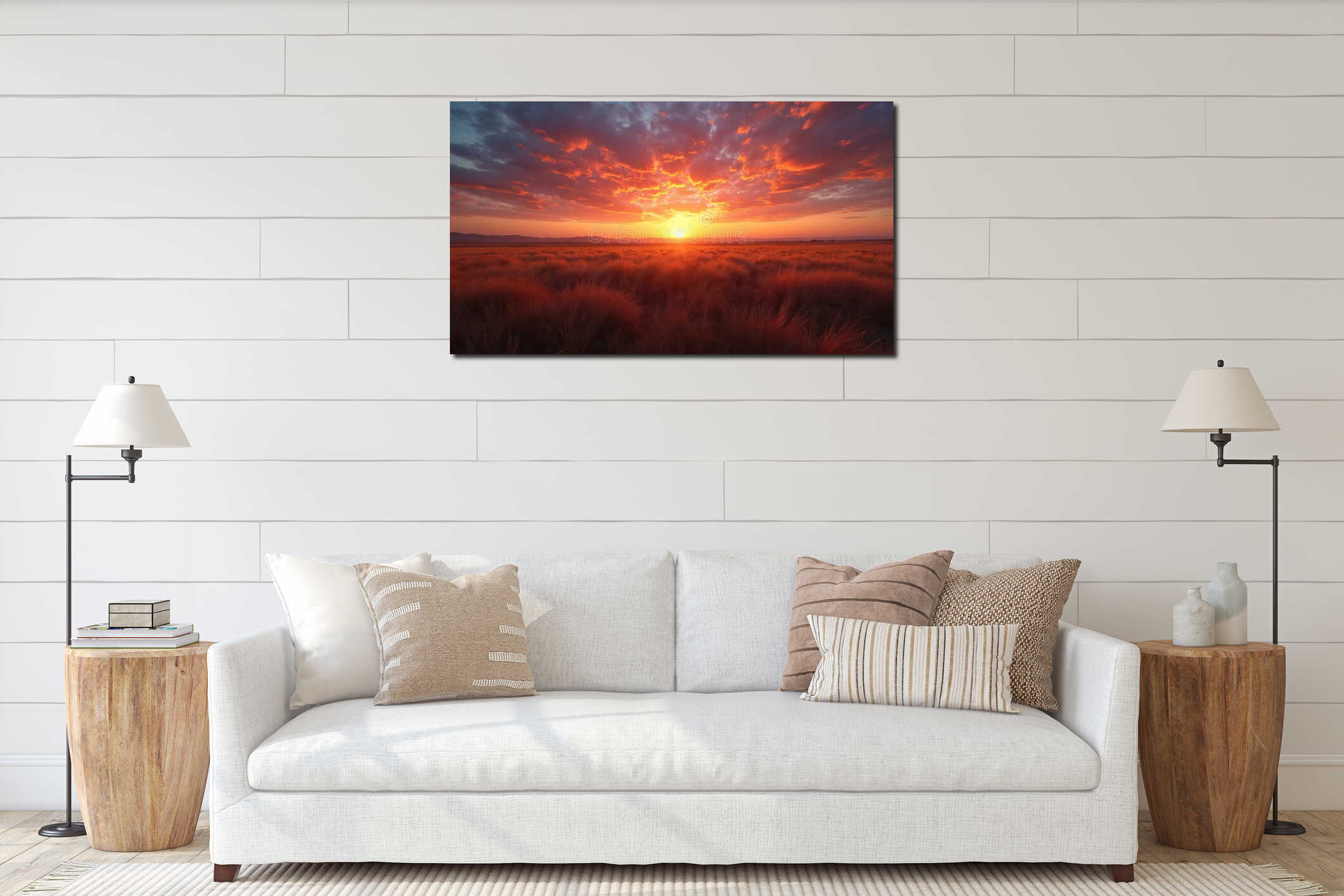 Canvas hanging interior mockup