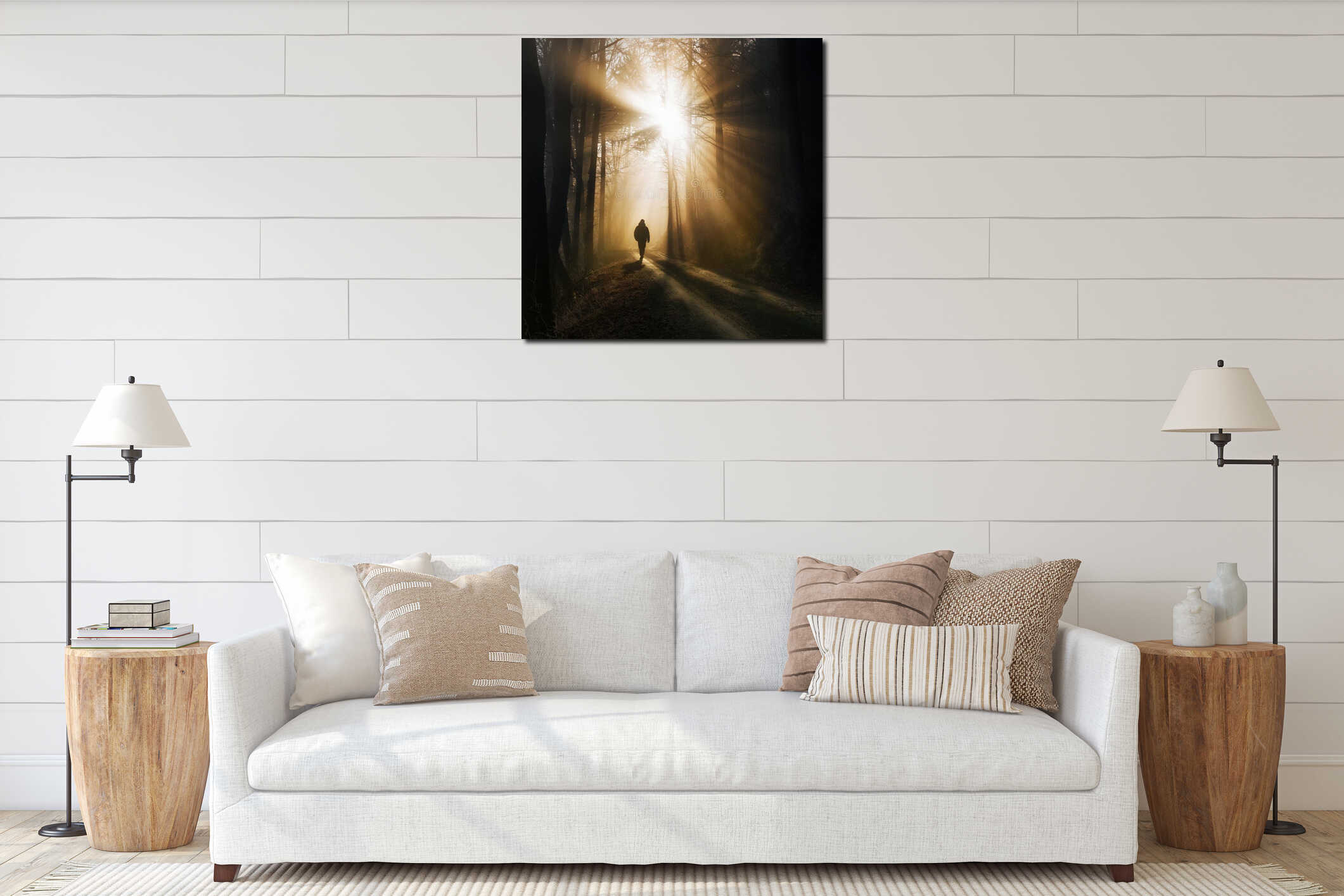 Canvas hanging interior mockup