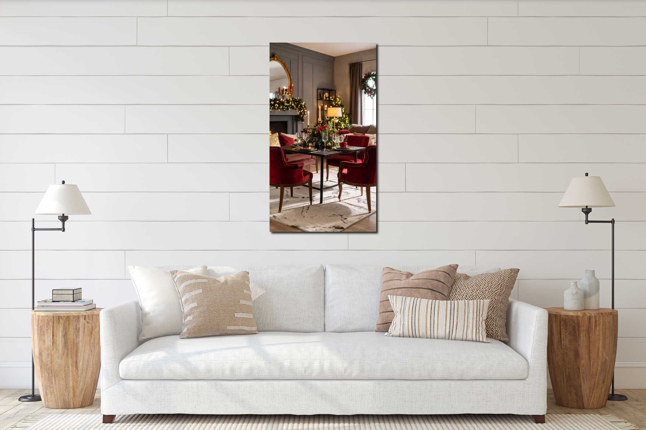 Canvas hanging interior mockup