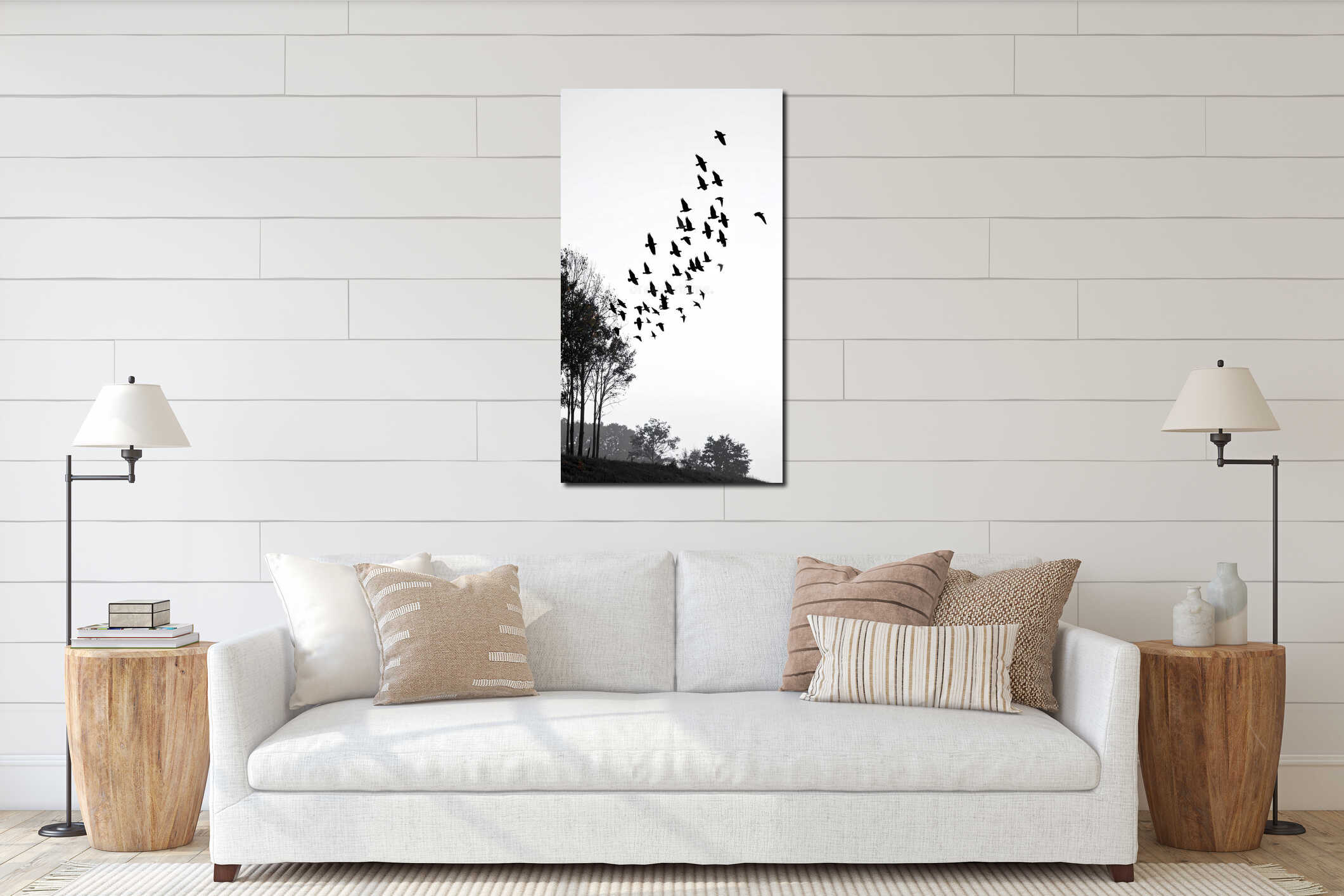 Canvas hanging interior mockup
