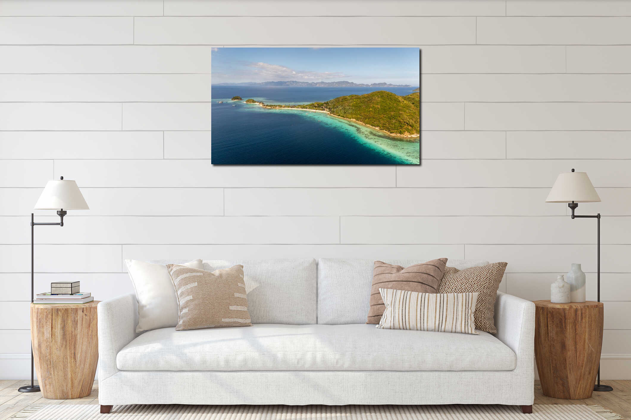 Canvas hanging interior mockup