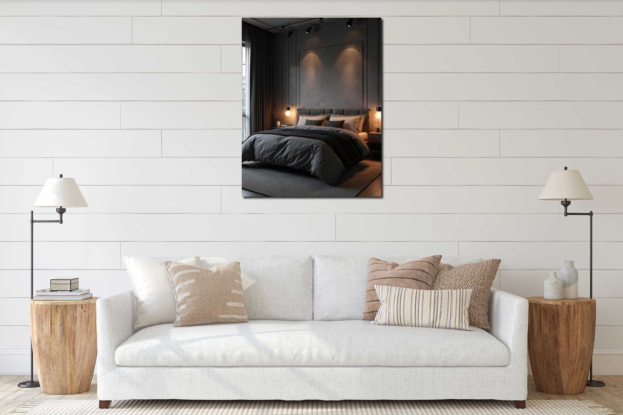 Canvas hanging interior mockup