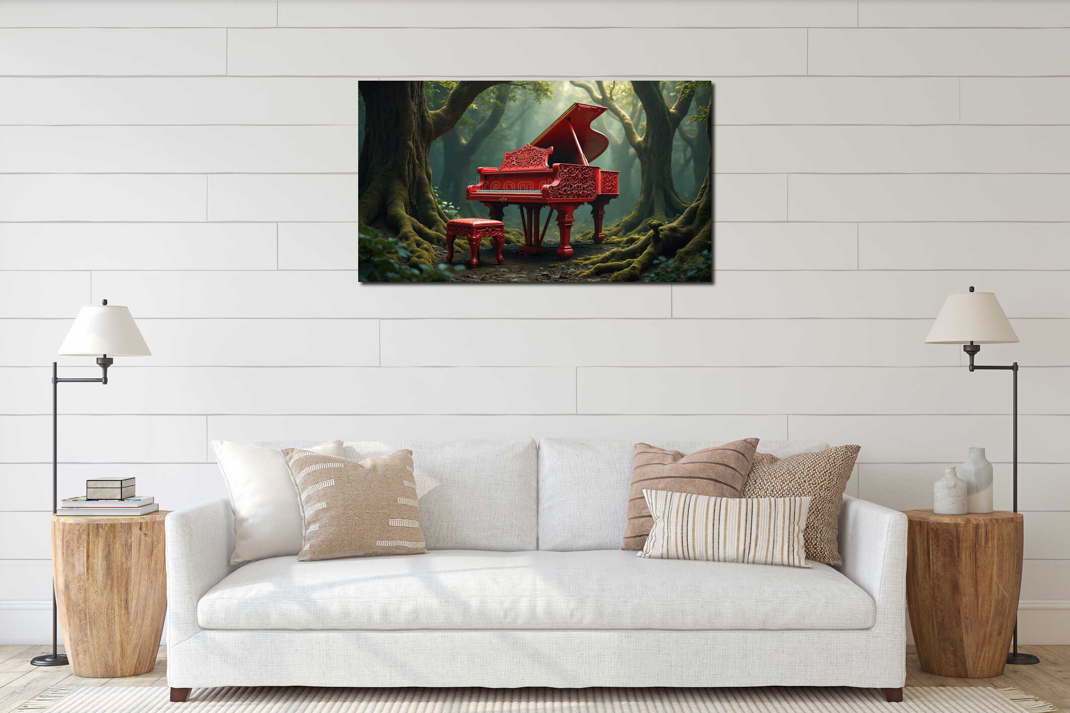 Canvas hanging interior mockup