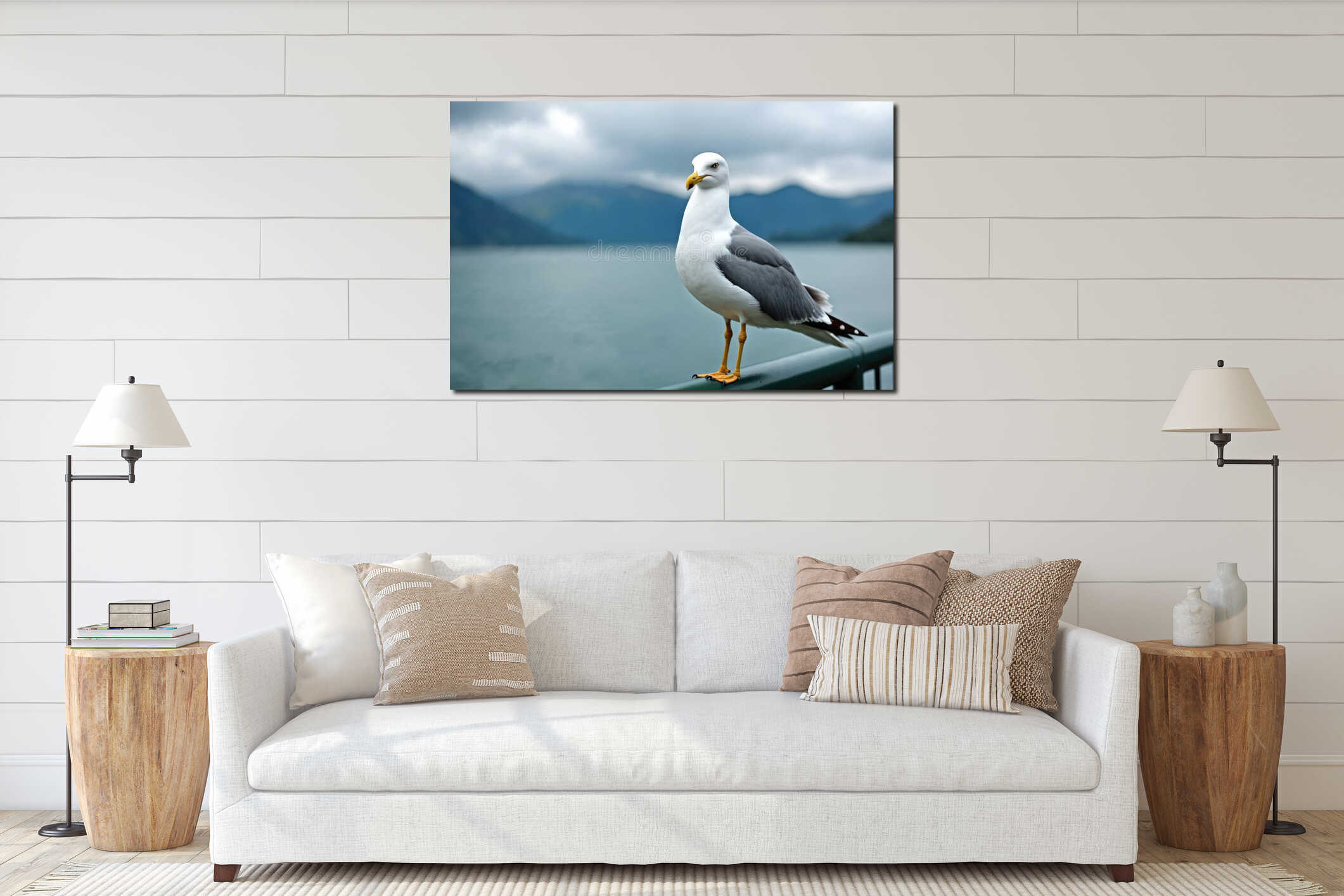 Canvas hanging interior mockup