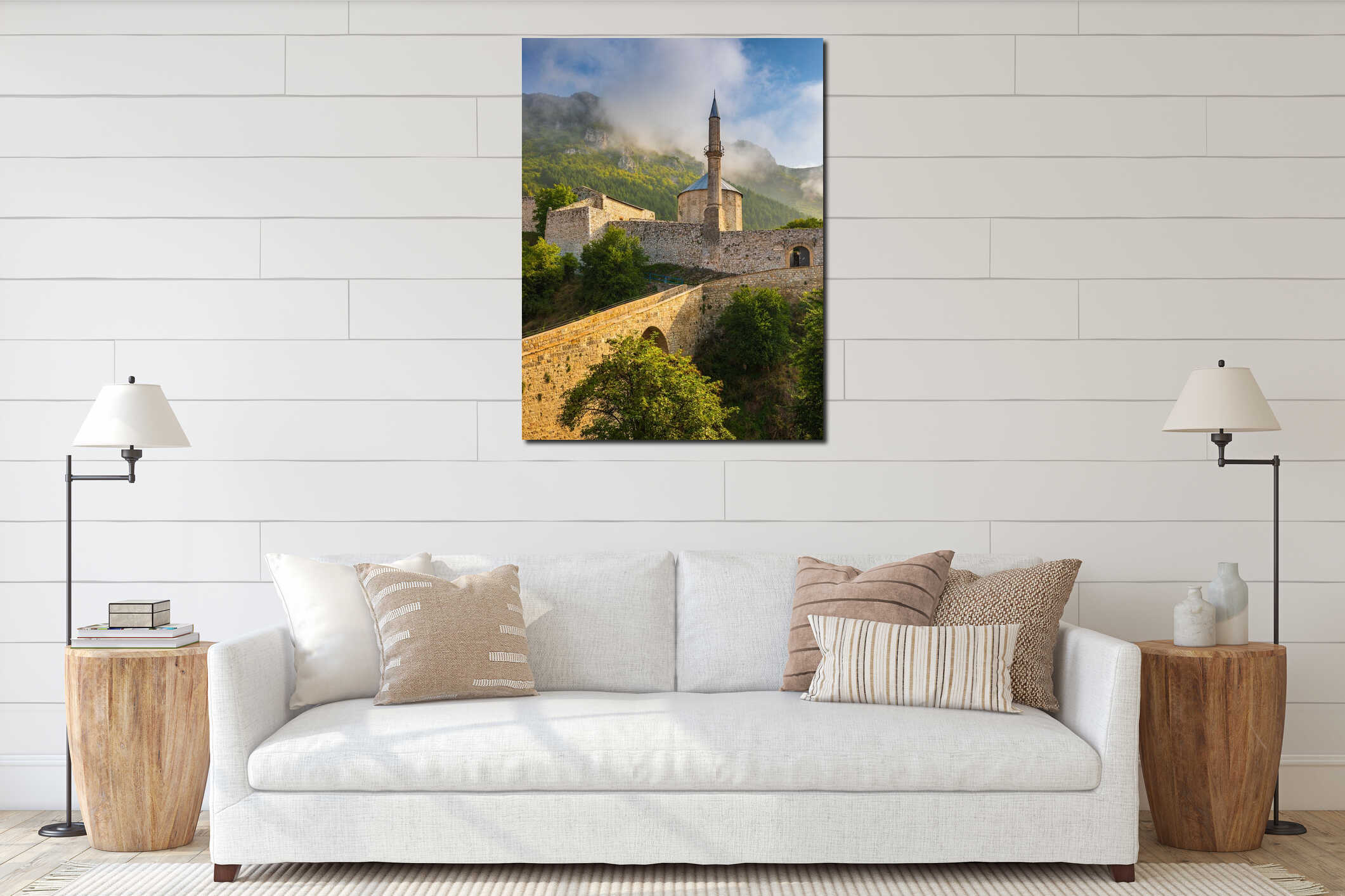 Canvas hanging interior mockup