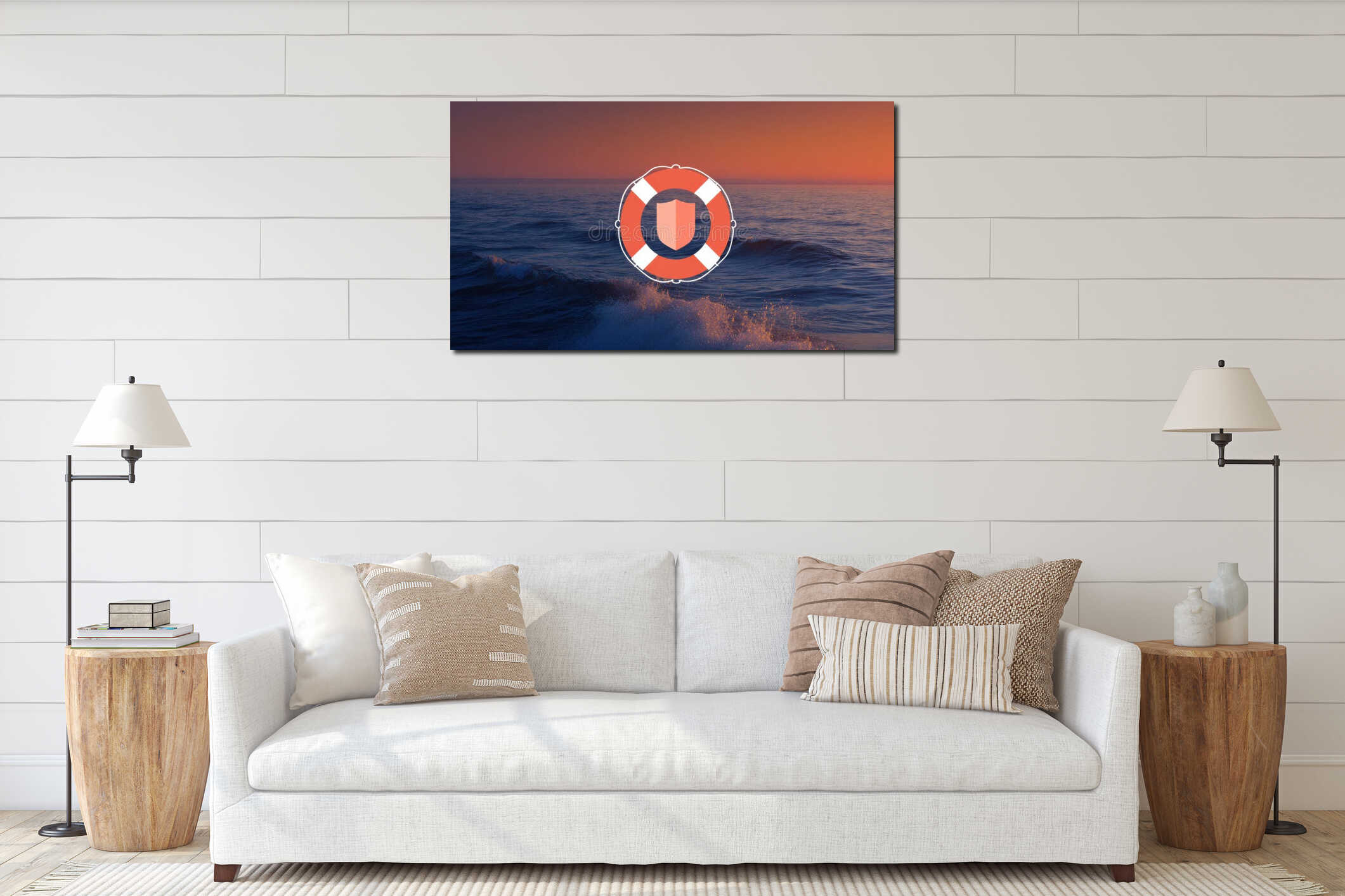 Canvas hanging interior mockup