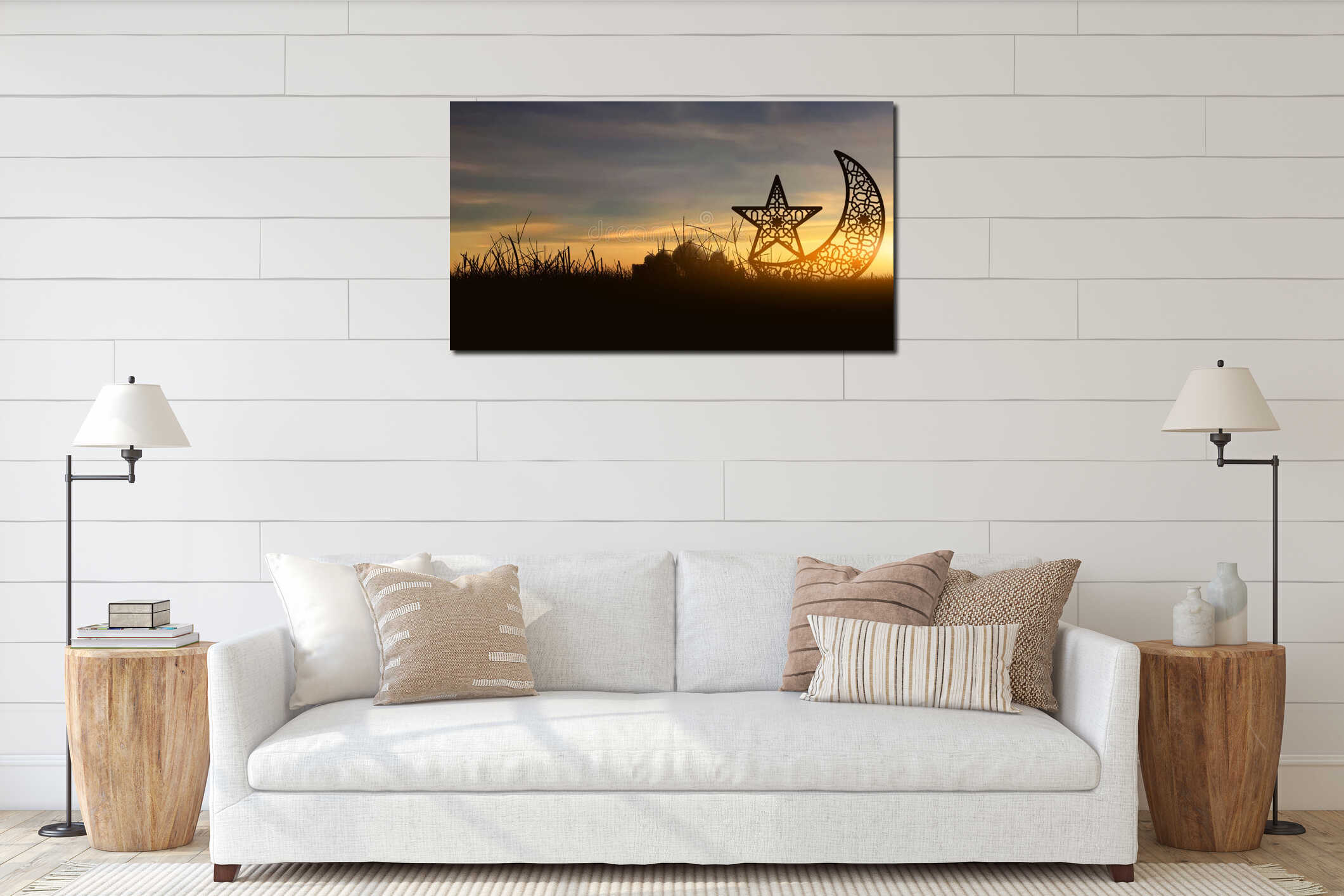 Canvas hanging interior mockup