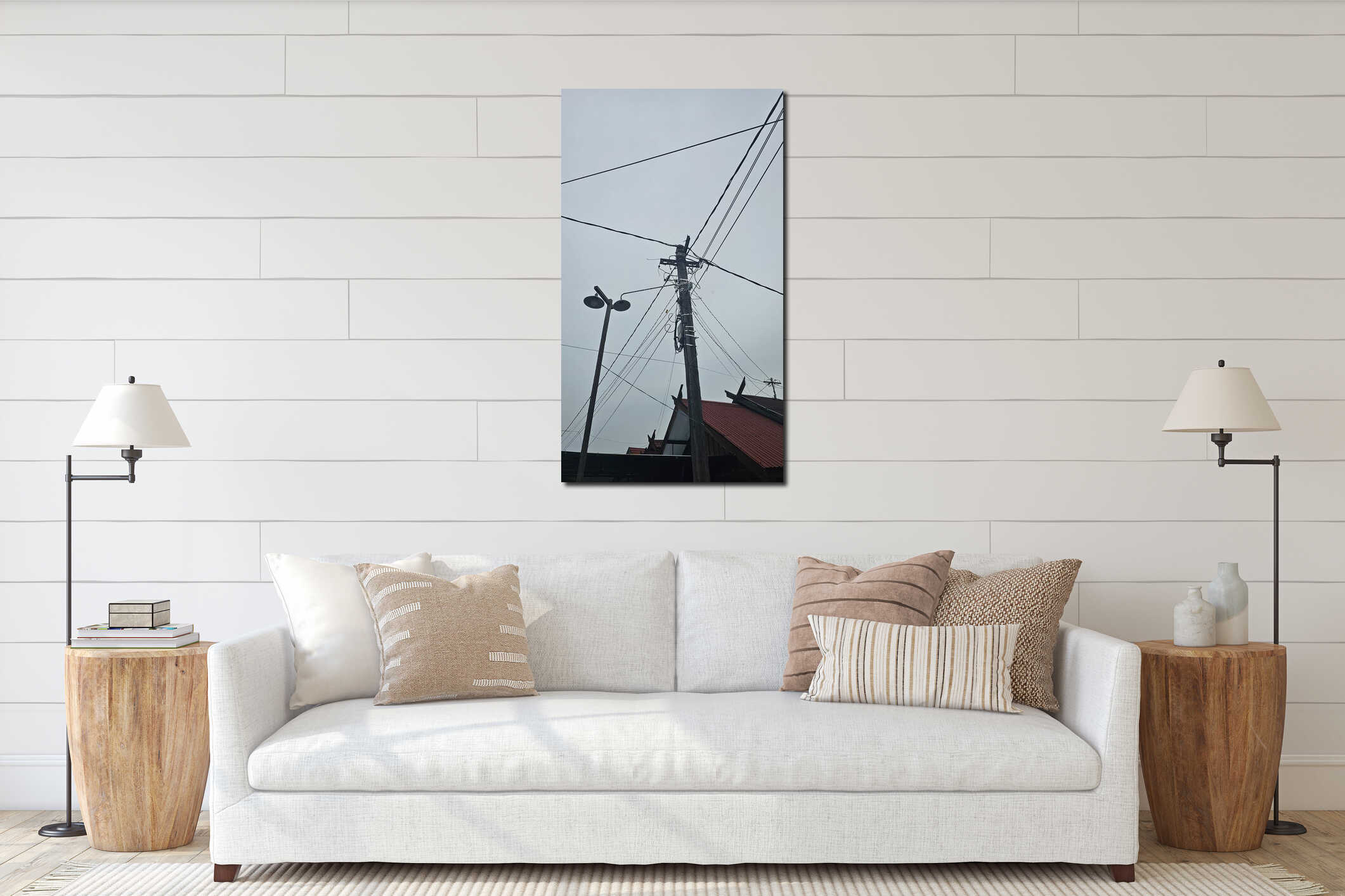 Canvas hanging interior mockup