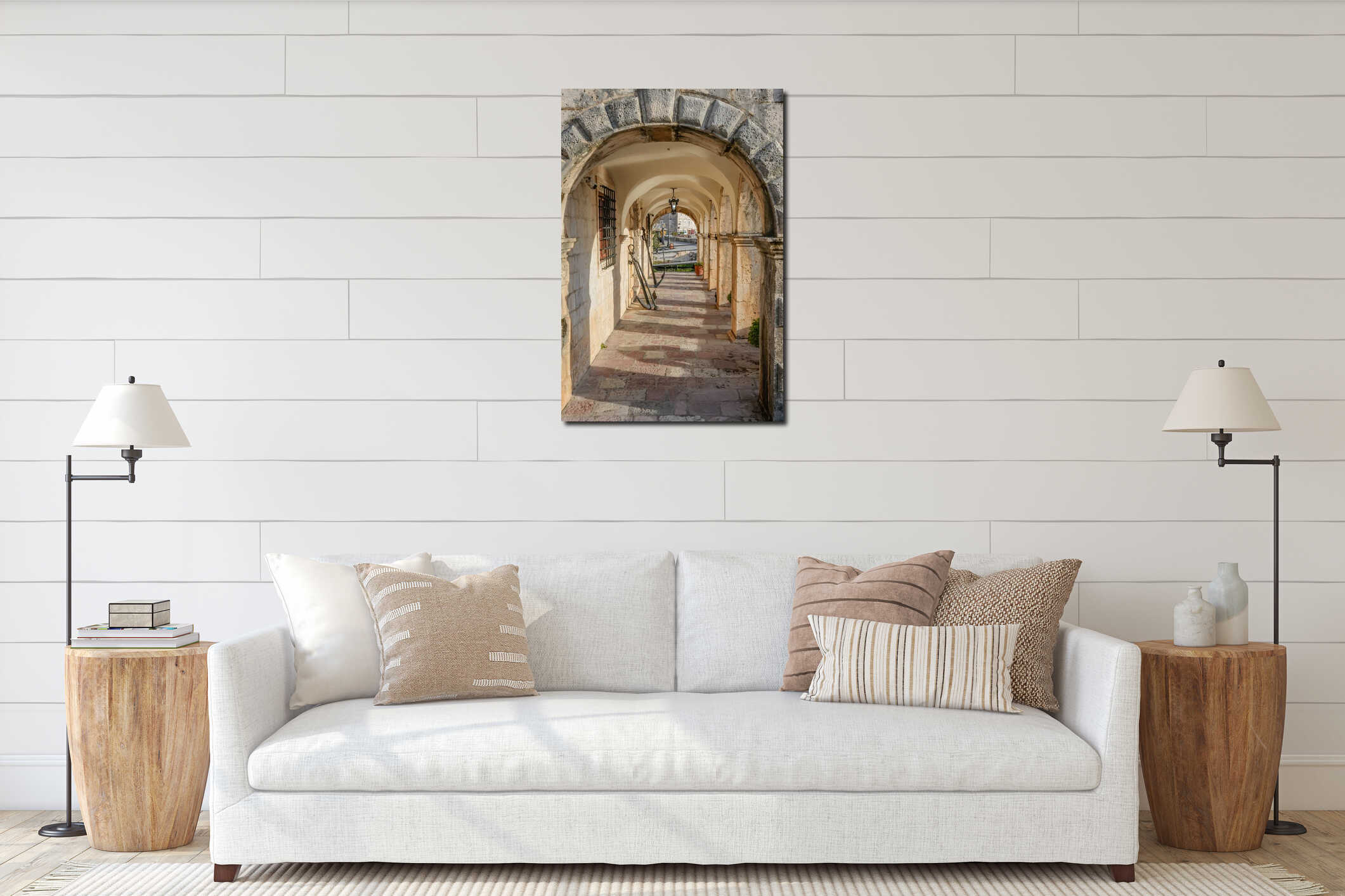 Canvas hanging interior mockup