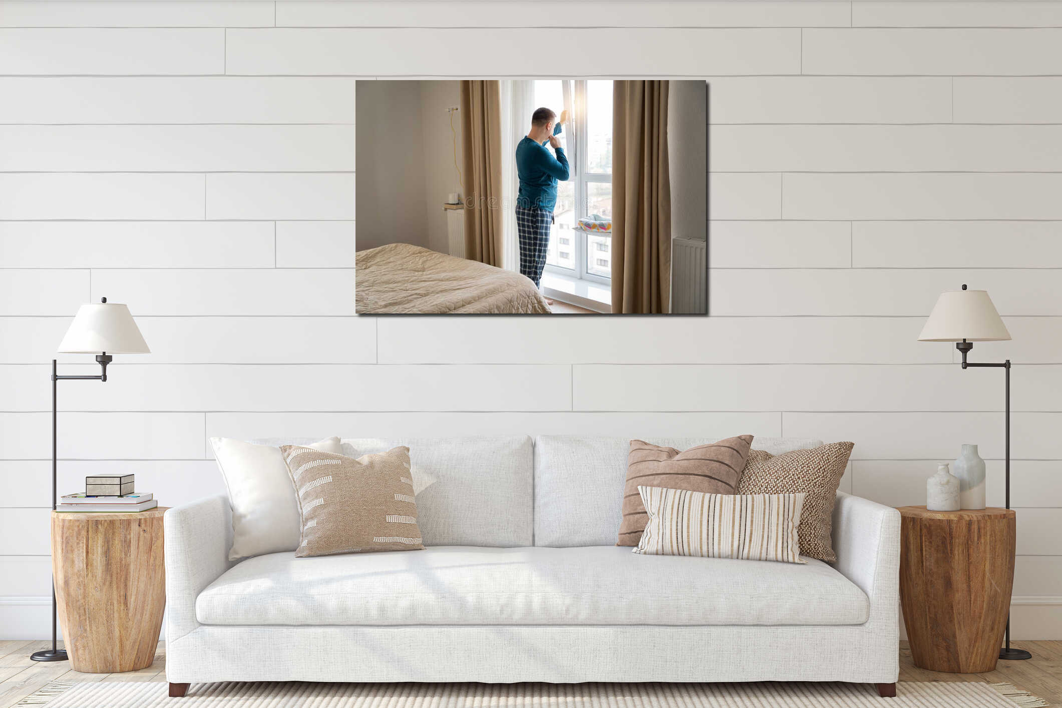 Canvas hanging interior mockup