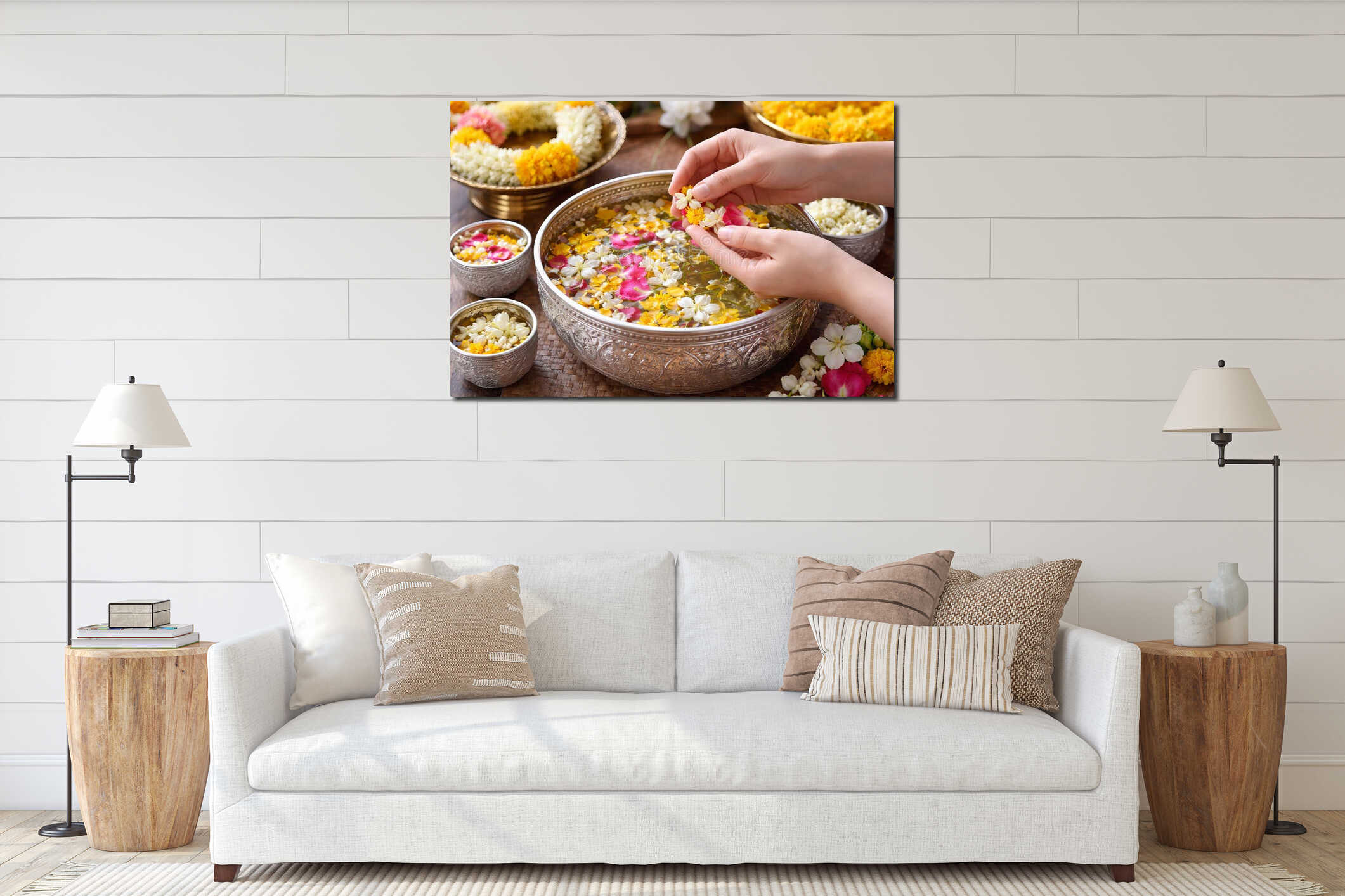 Canvas hanging interior mockup