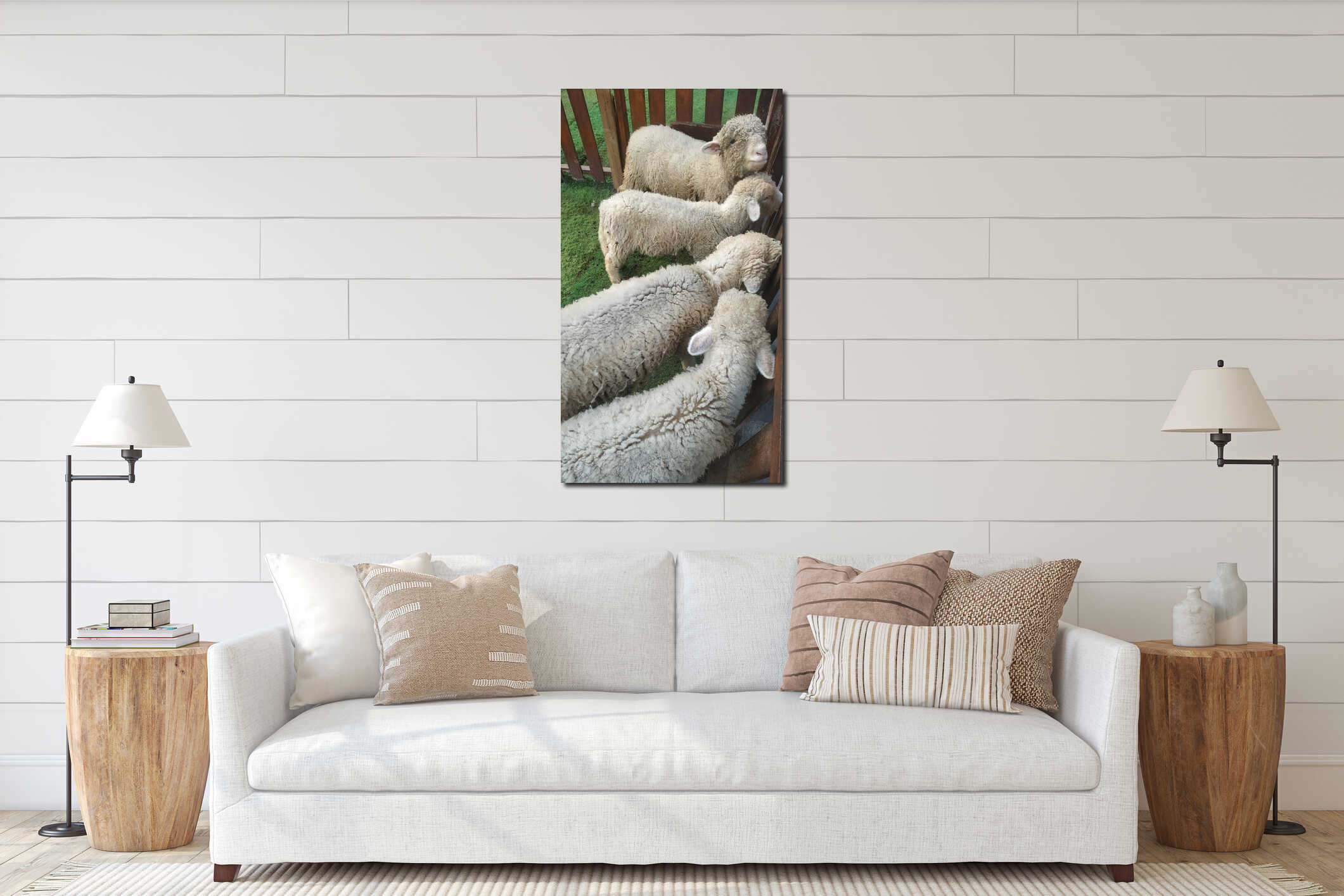 Canvas hanging interior mockup