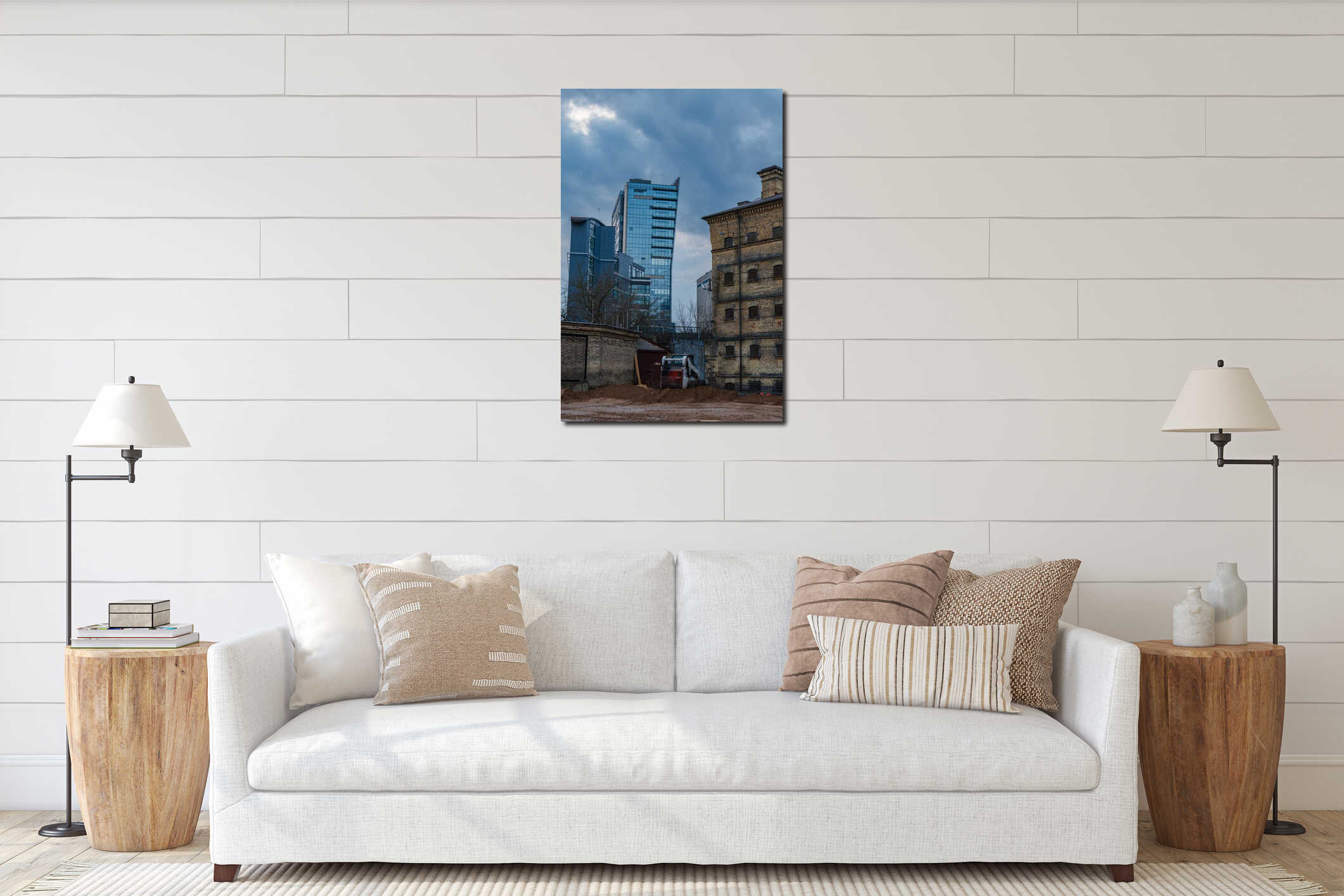 Canvas hanging interior mockup